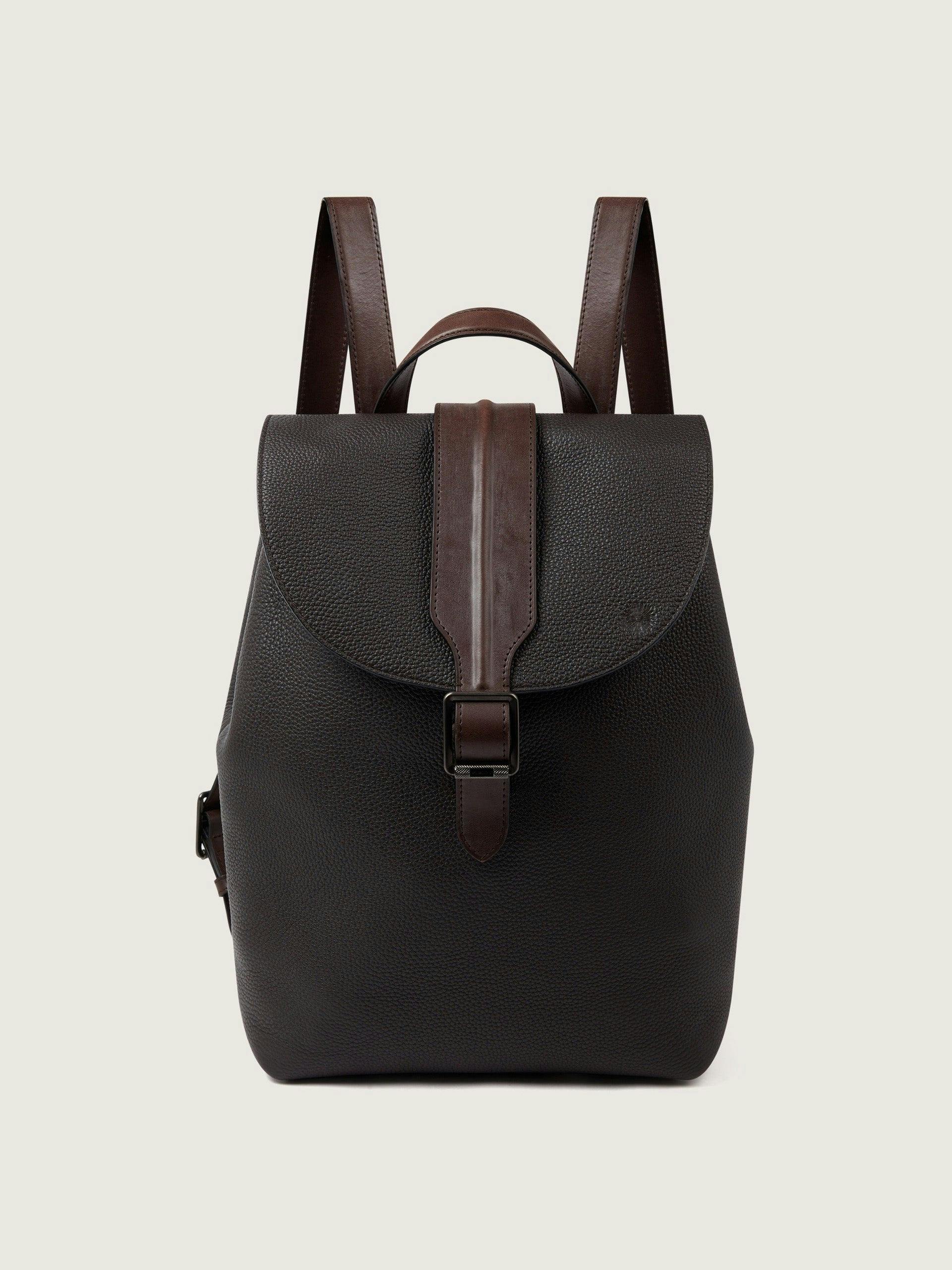 Leather Ghillie backpack in dark brown