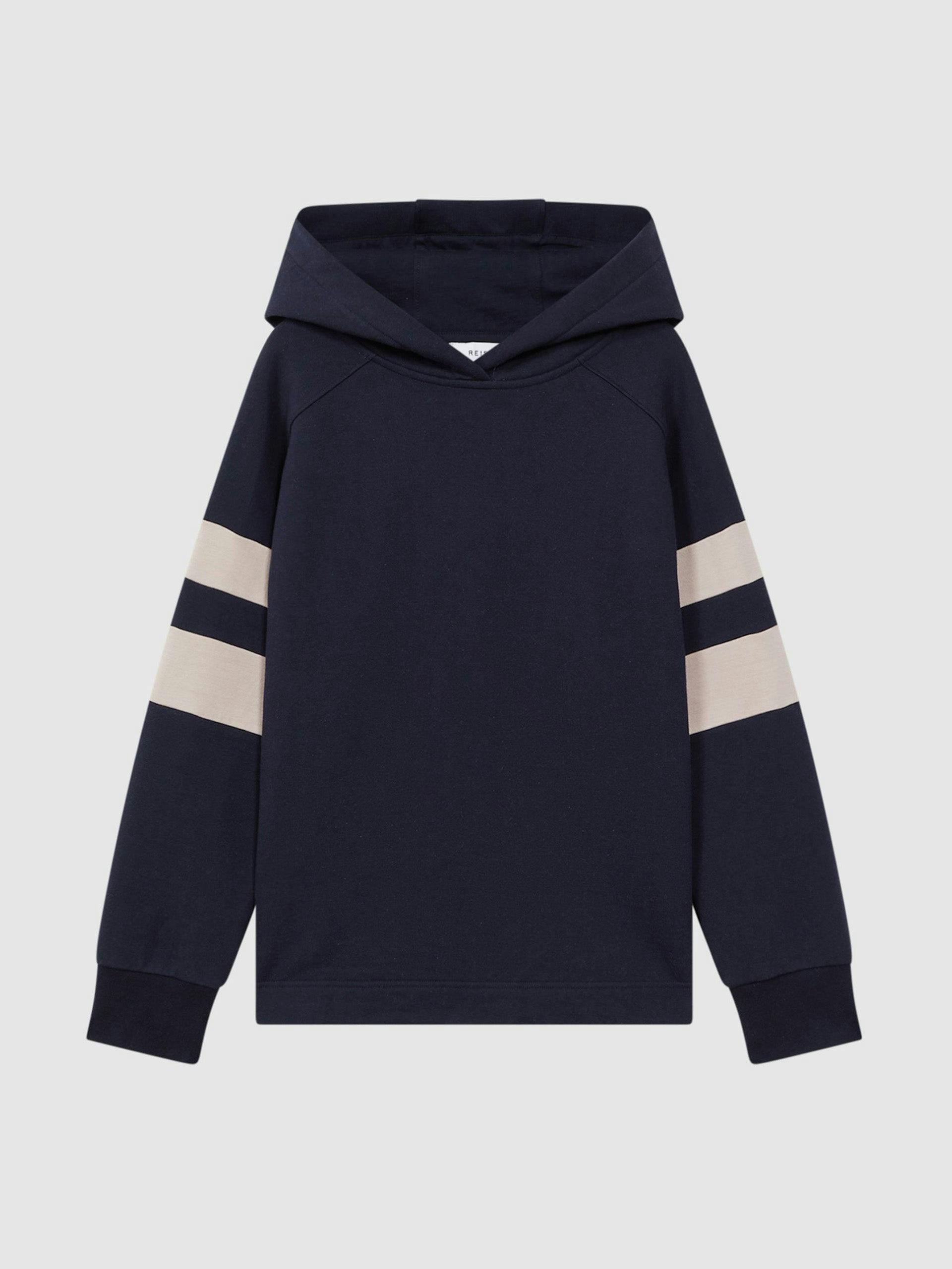 Dee cotton blend striped hoodie