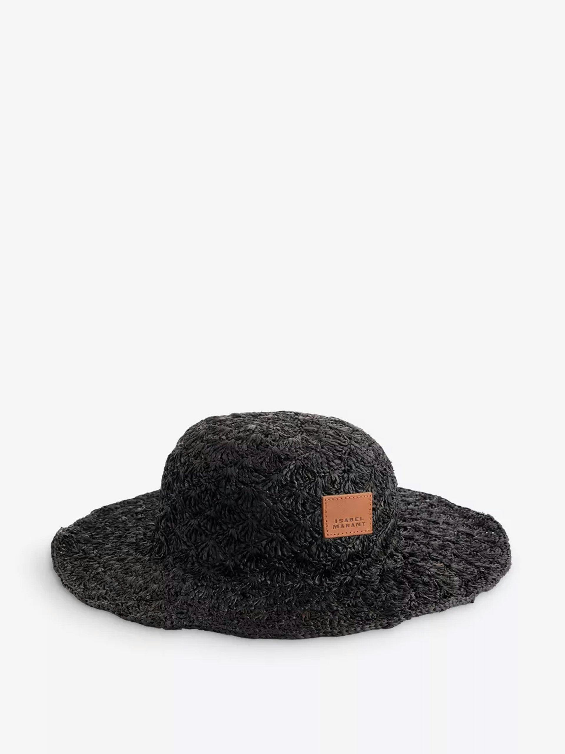 Tulum logo-patch raffia hat