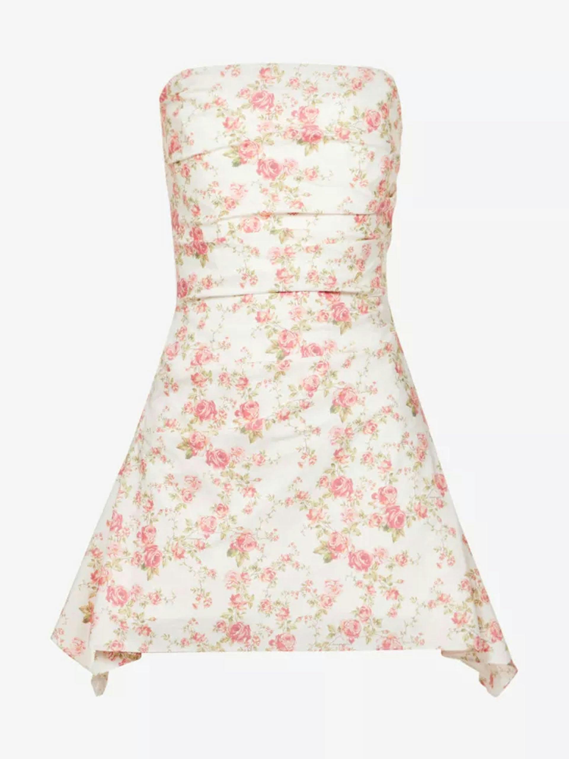 Jasmine strapless cotton-blend mini dress