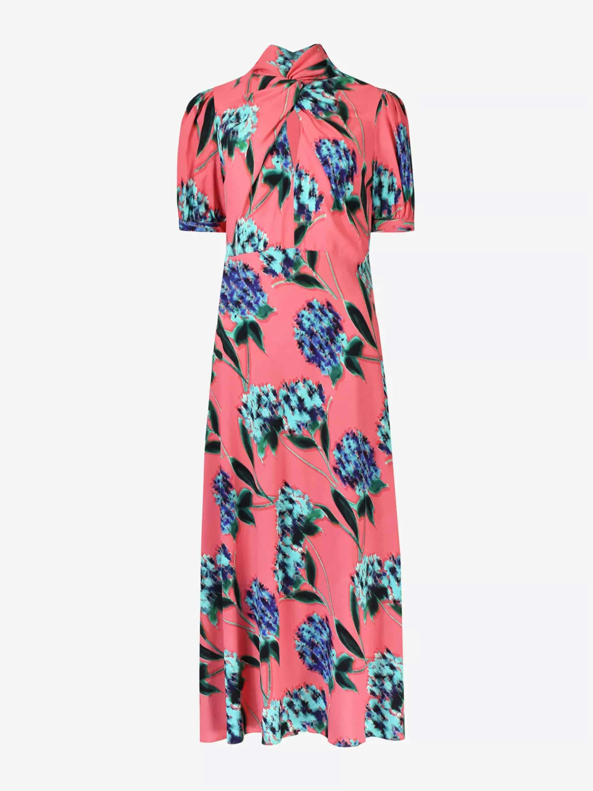 Twist -neck floral-print woven maxi dress