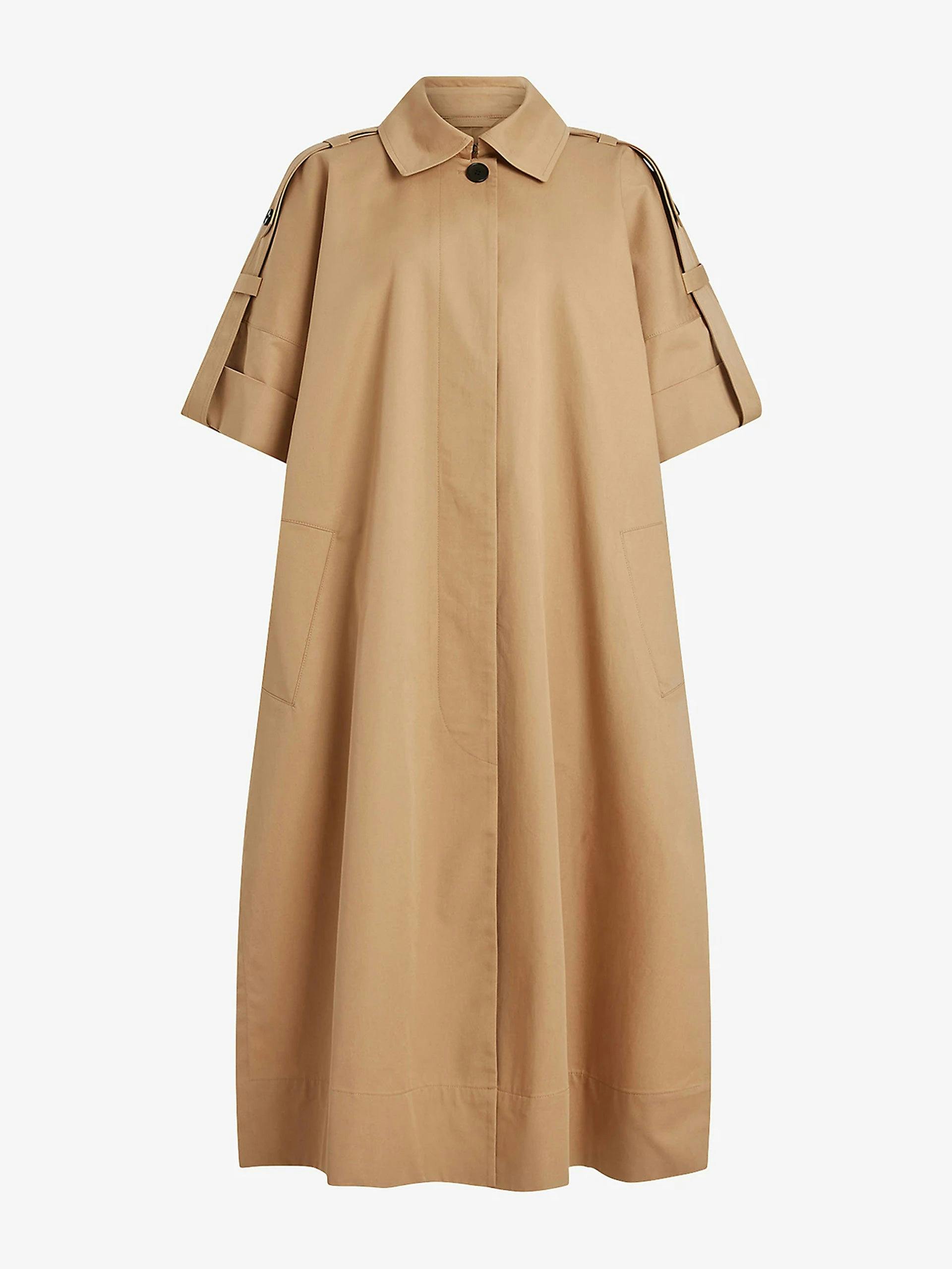 Tina short-sleeve cotton trench coat