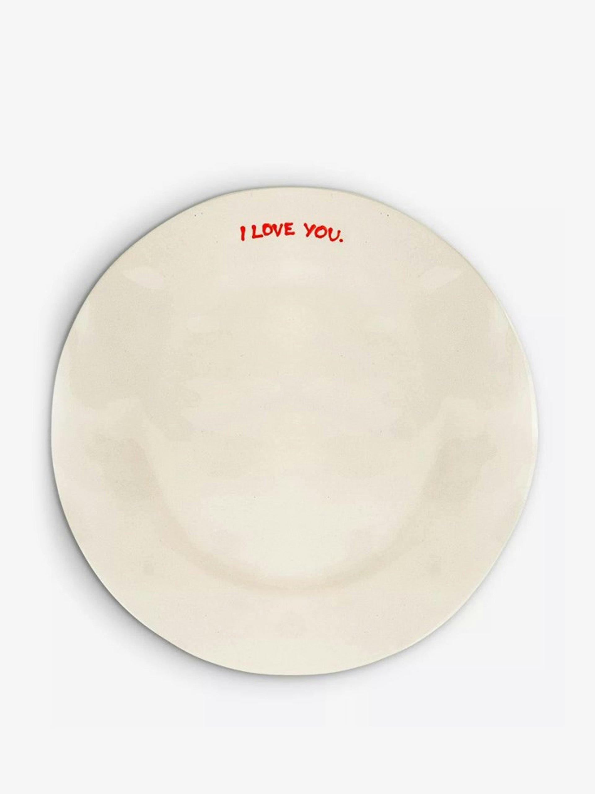 I Love You ceramic breakfast plate