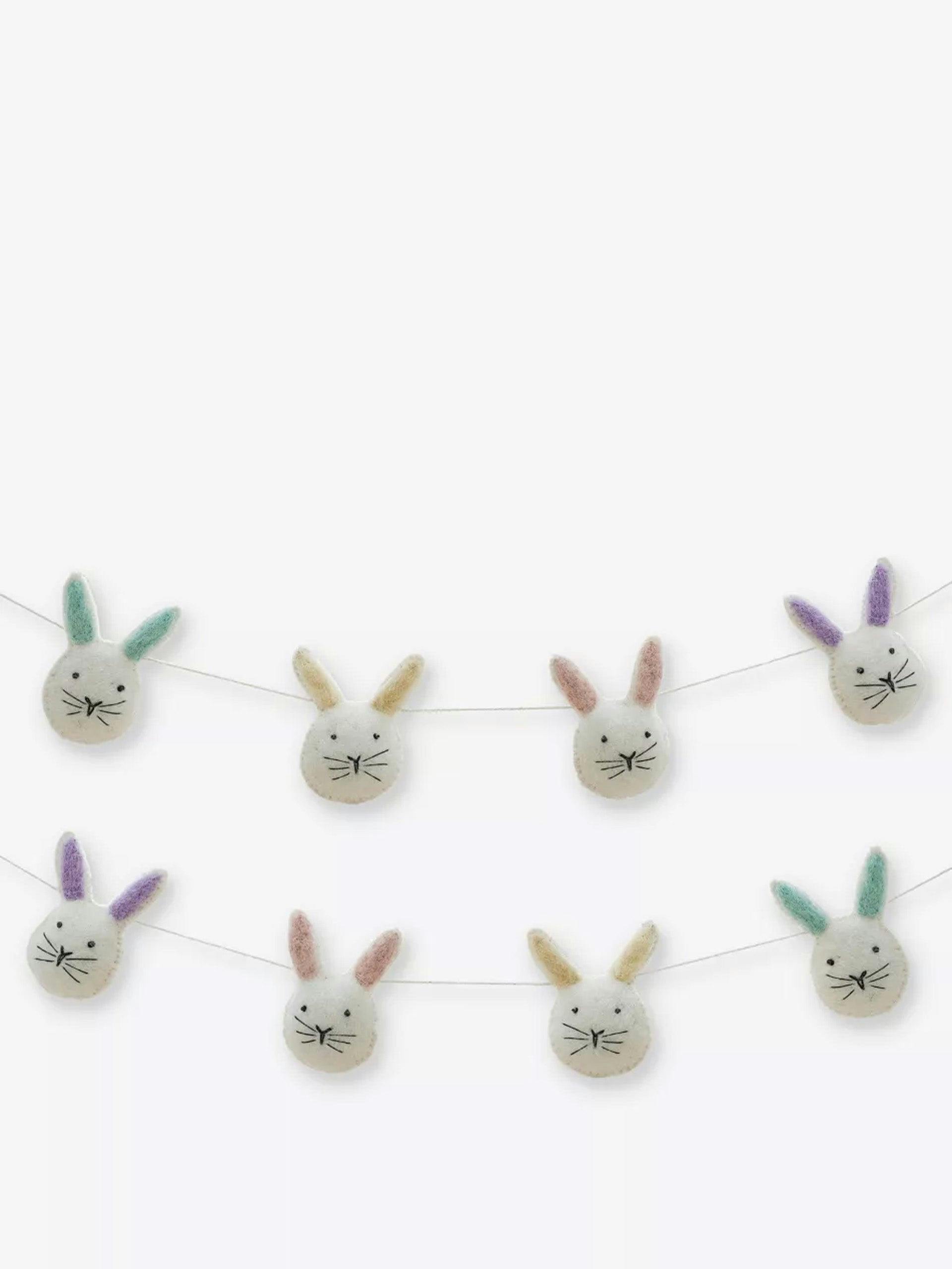 Bunny felted bunting decorations