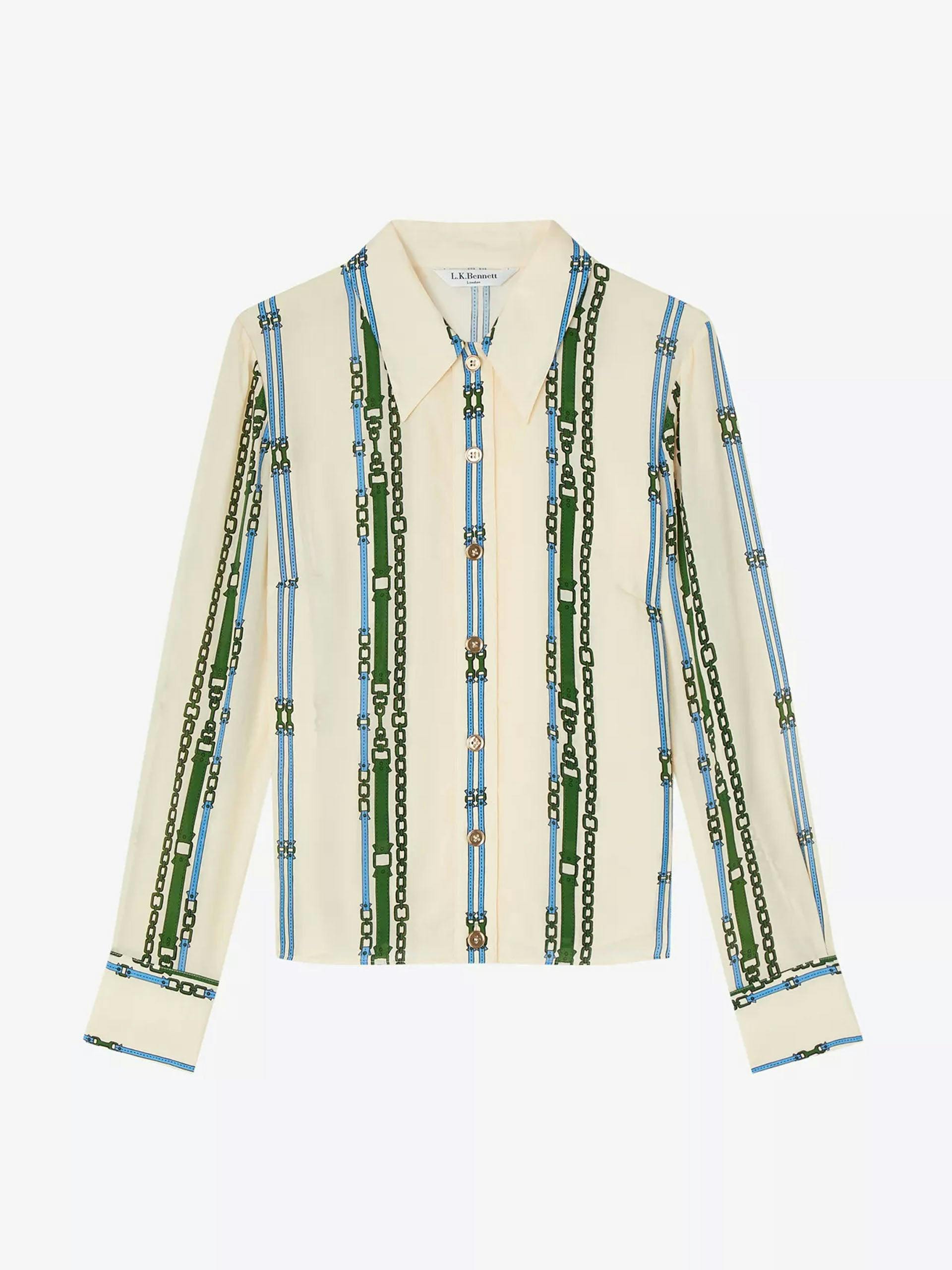 Hardy chain belt-print woven blouse
