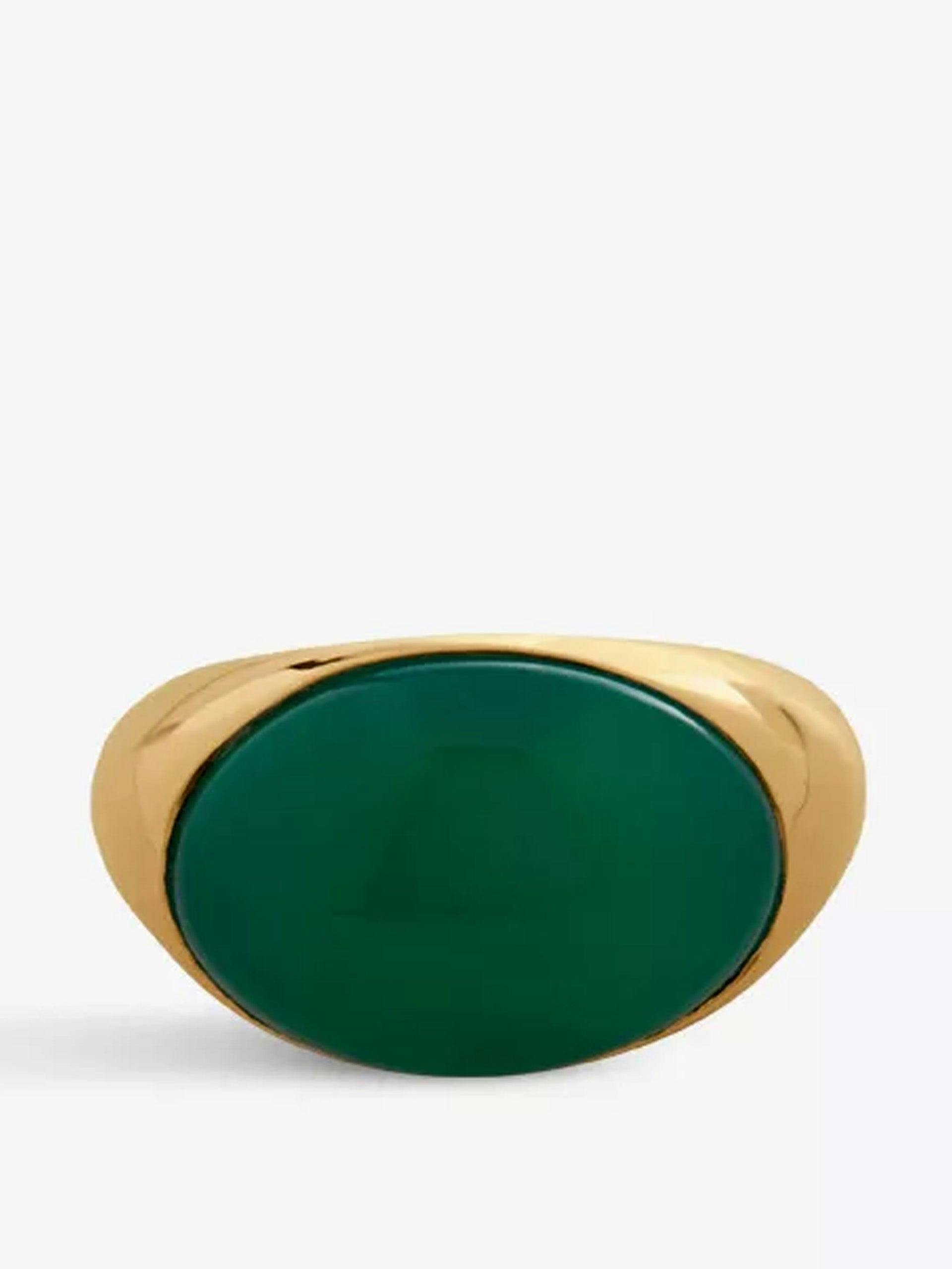 Gold plated onyx ring