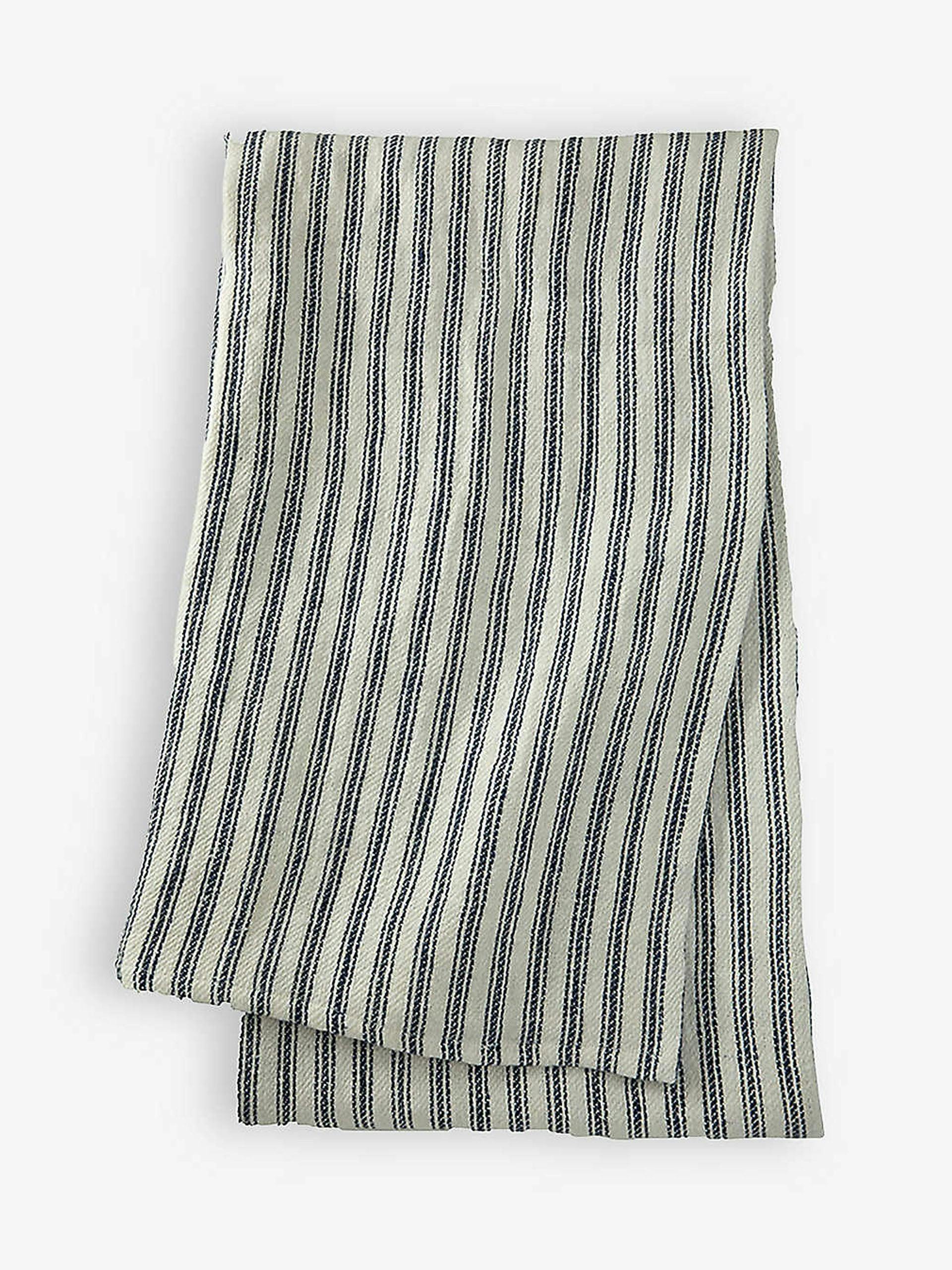 Stripe-pattern linen throw