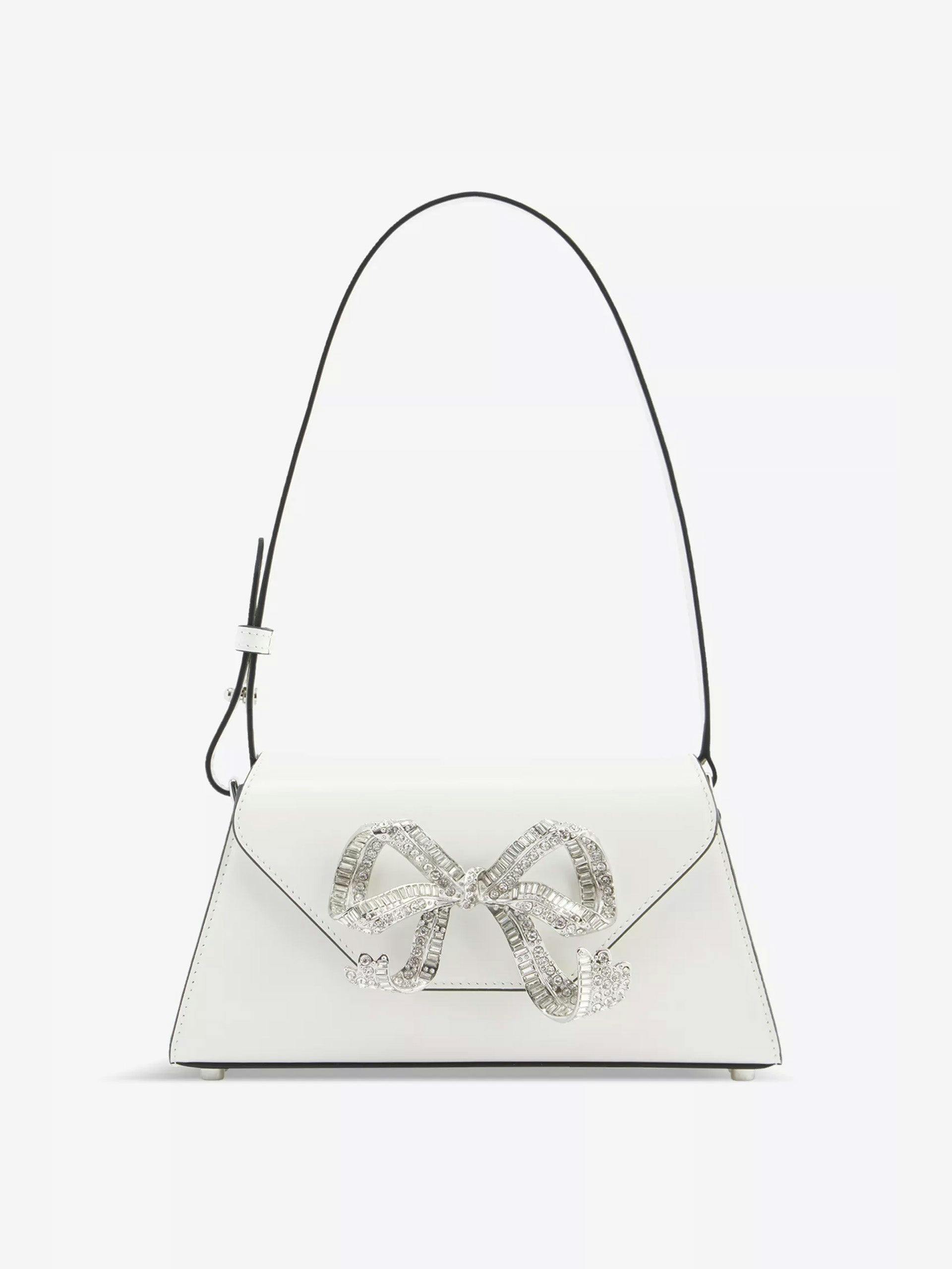 The Bow Mini diamanté and leather shoulder bag