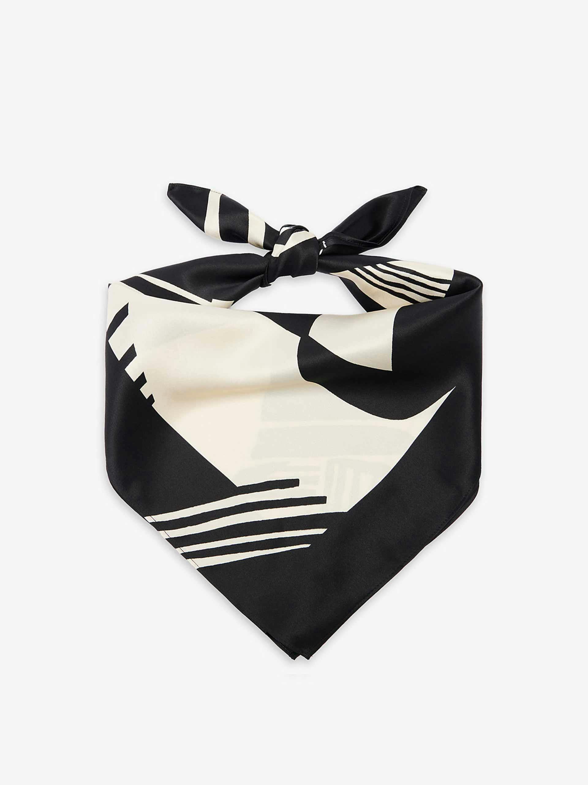 Abstract-print silk scarf