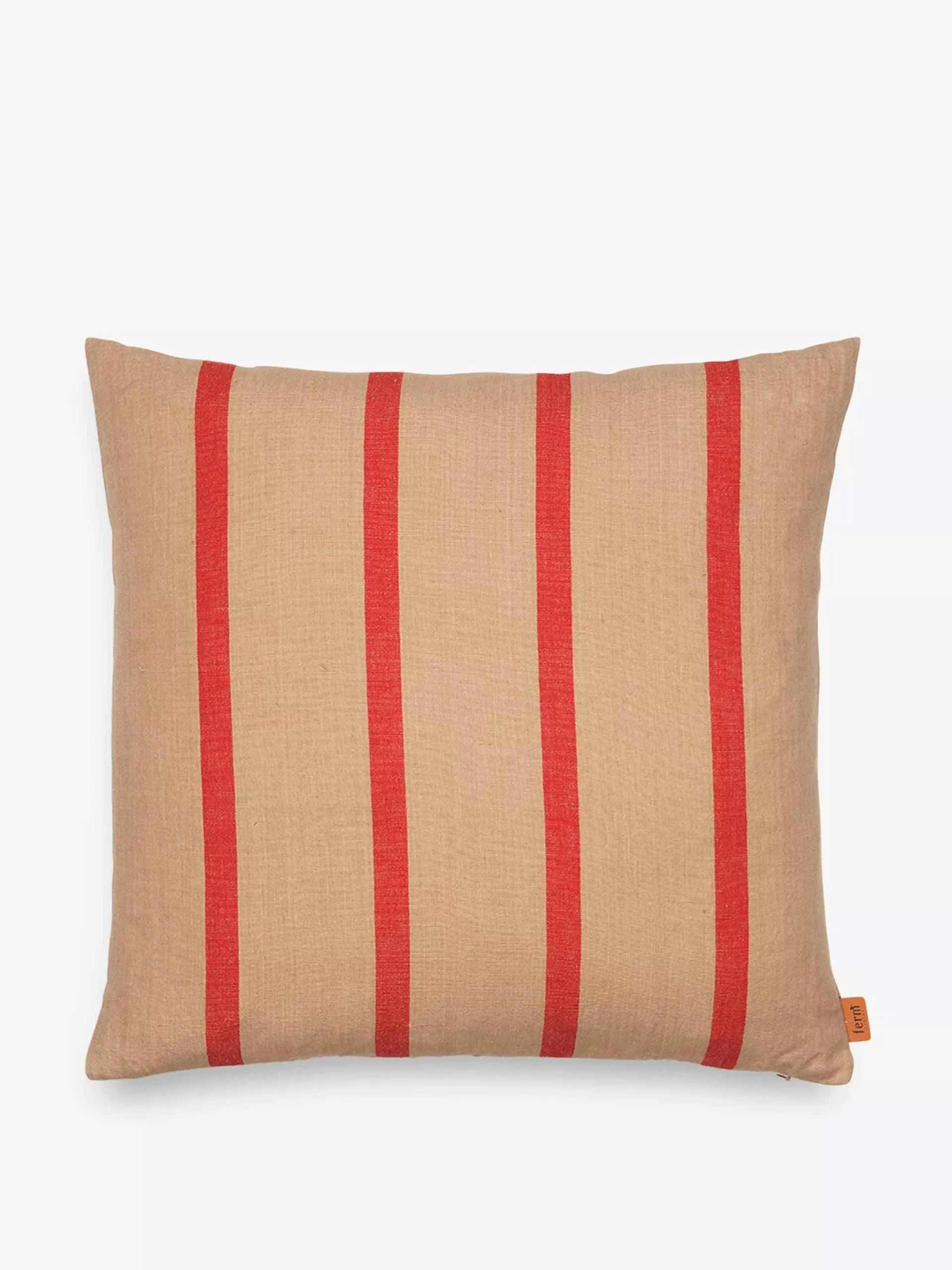 Grand stripe cotton and linen-blend cushion