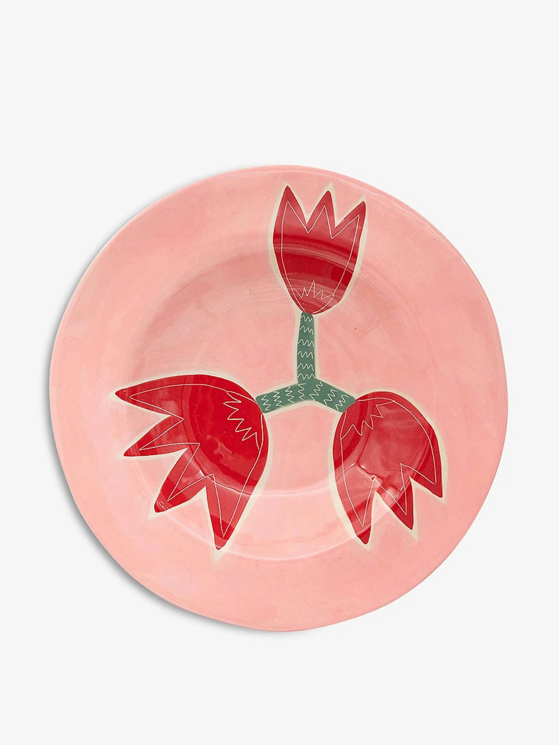 Tulip hand-painted ceramic plate