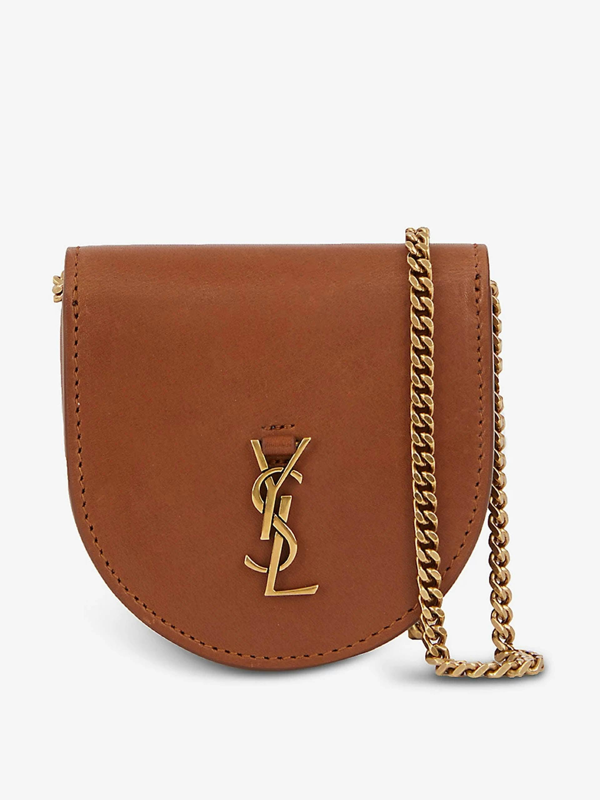 Kaia Baby leather cross-body purse bag in Brick