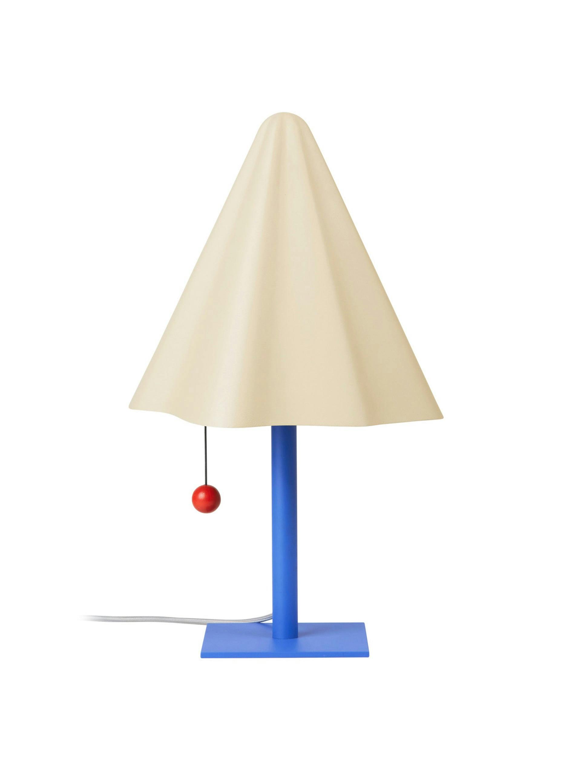 Blue parasol table lamp