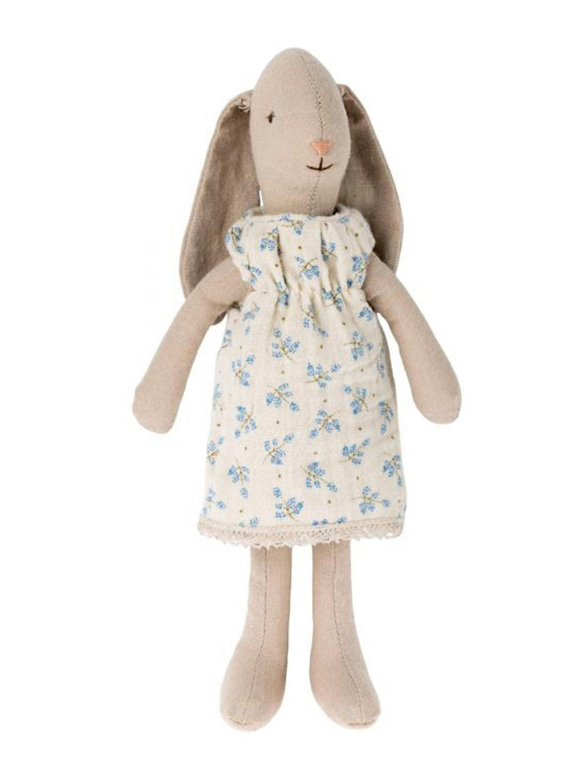 Soft toy bunny in a dress