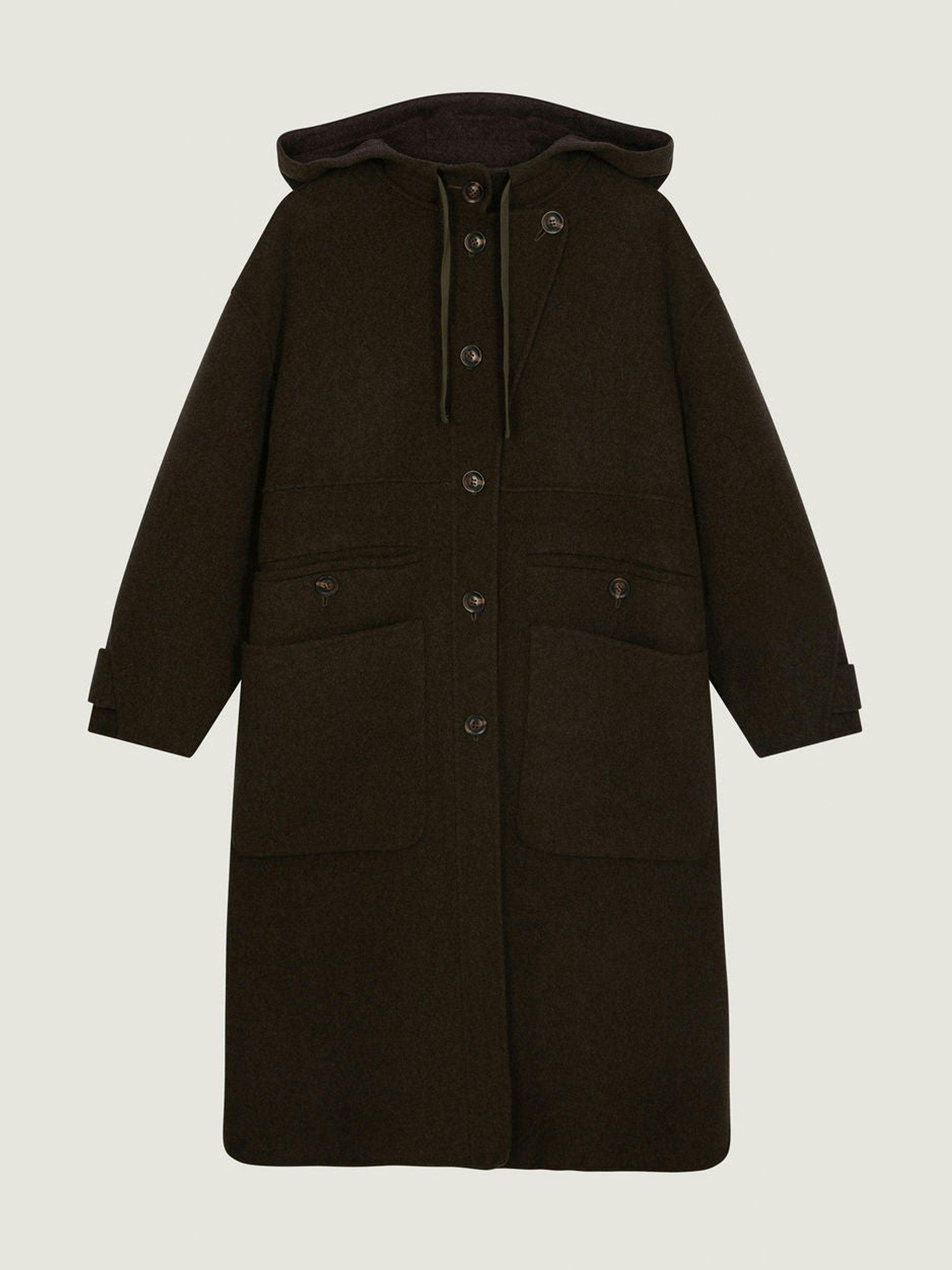 Double-sided two-tone wool coat