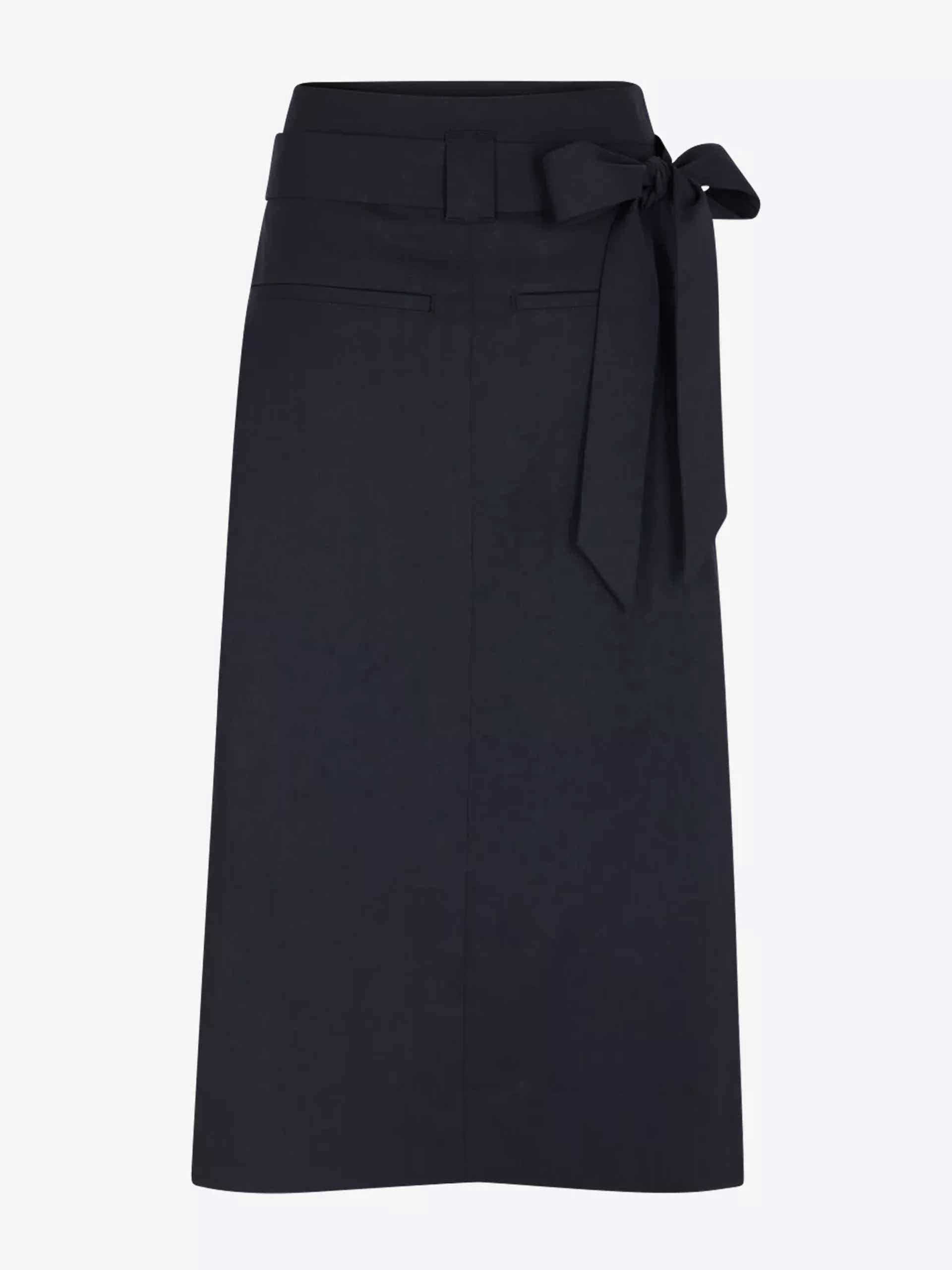 Versailles belted stretch-woven midi skirt