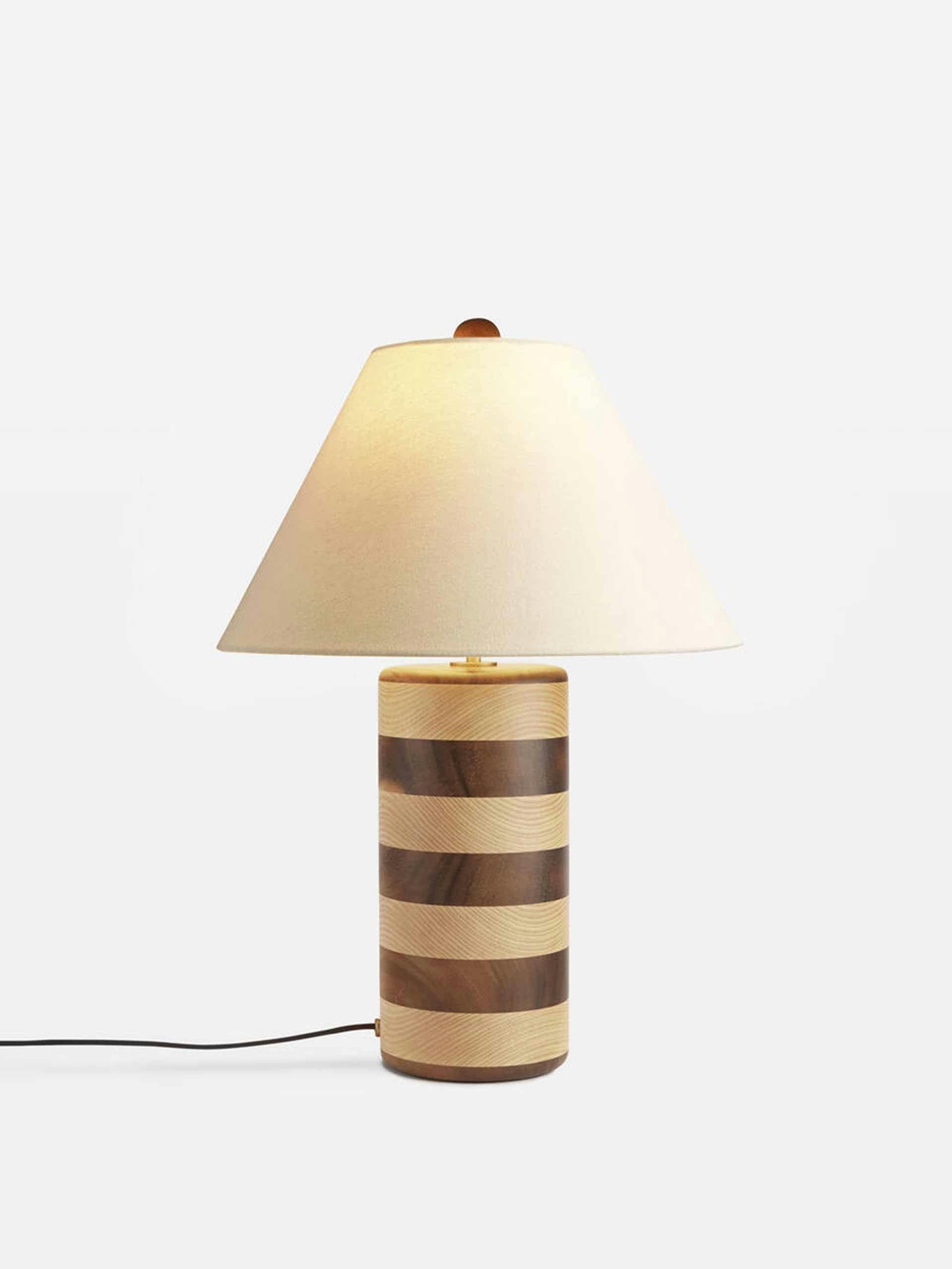 Stripe wood table lamp