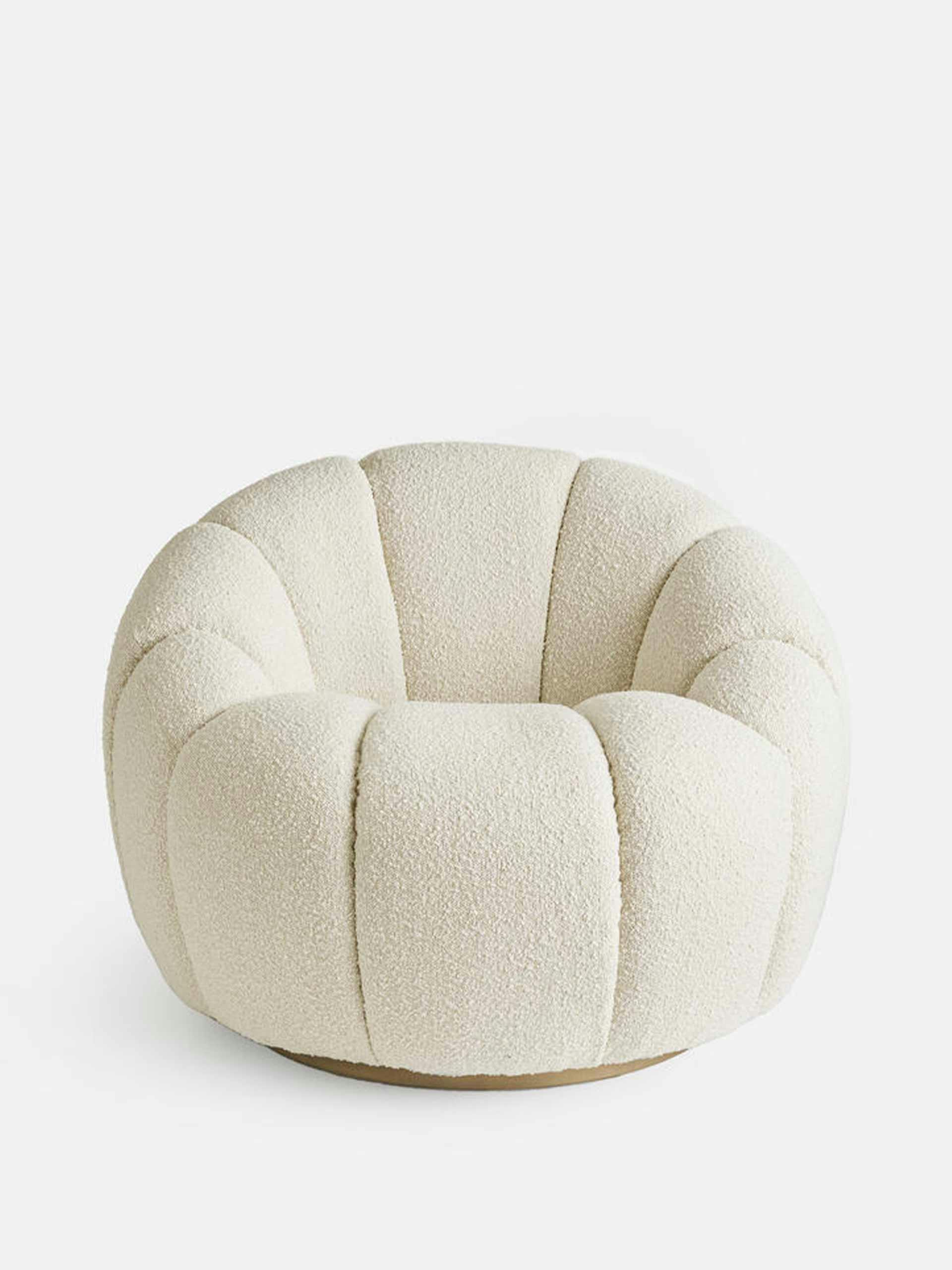 Natural boucle armchair