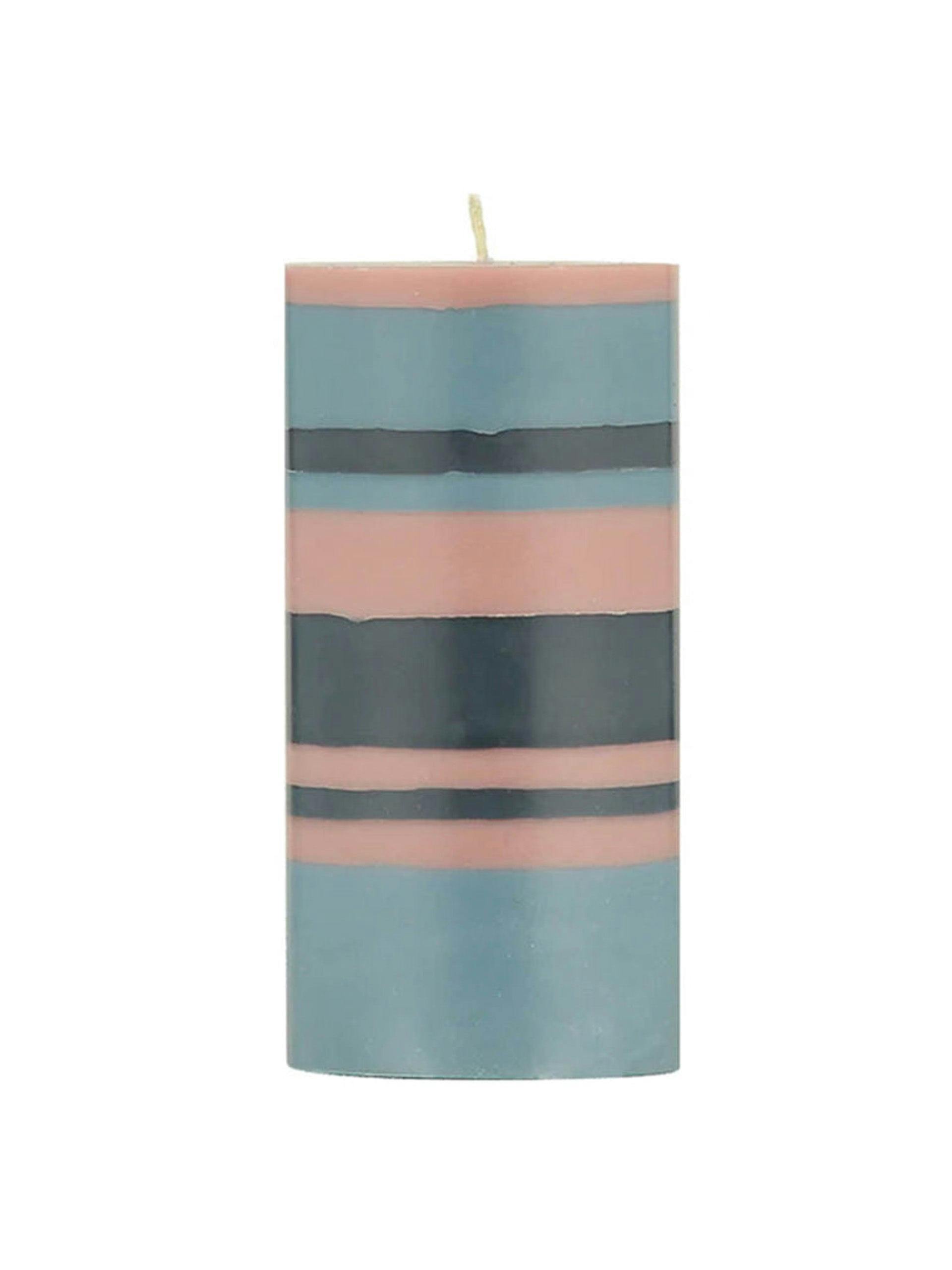Striped pillar candle