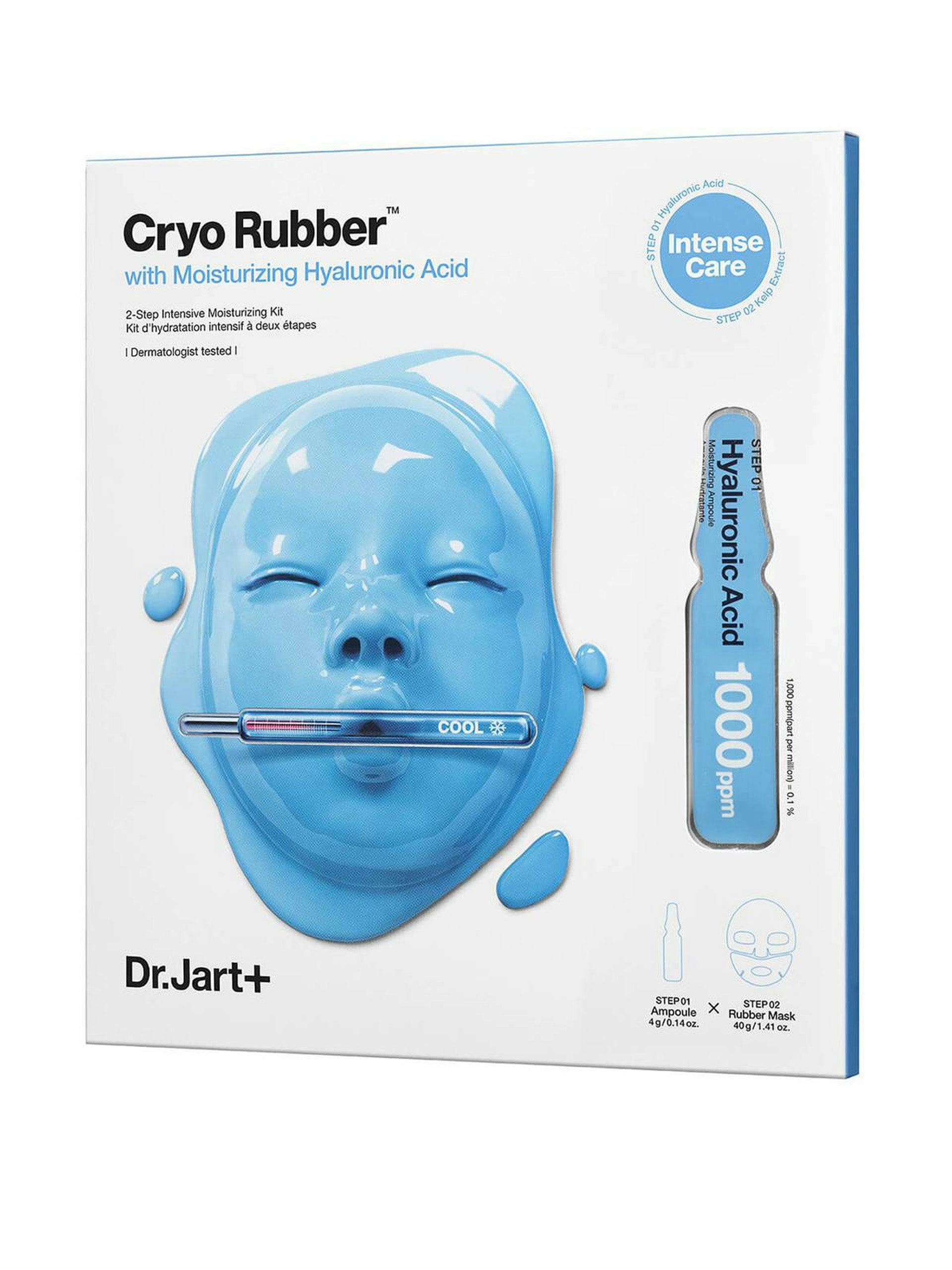 Cryo rubber with moisturizing hyaluronic acid