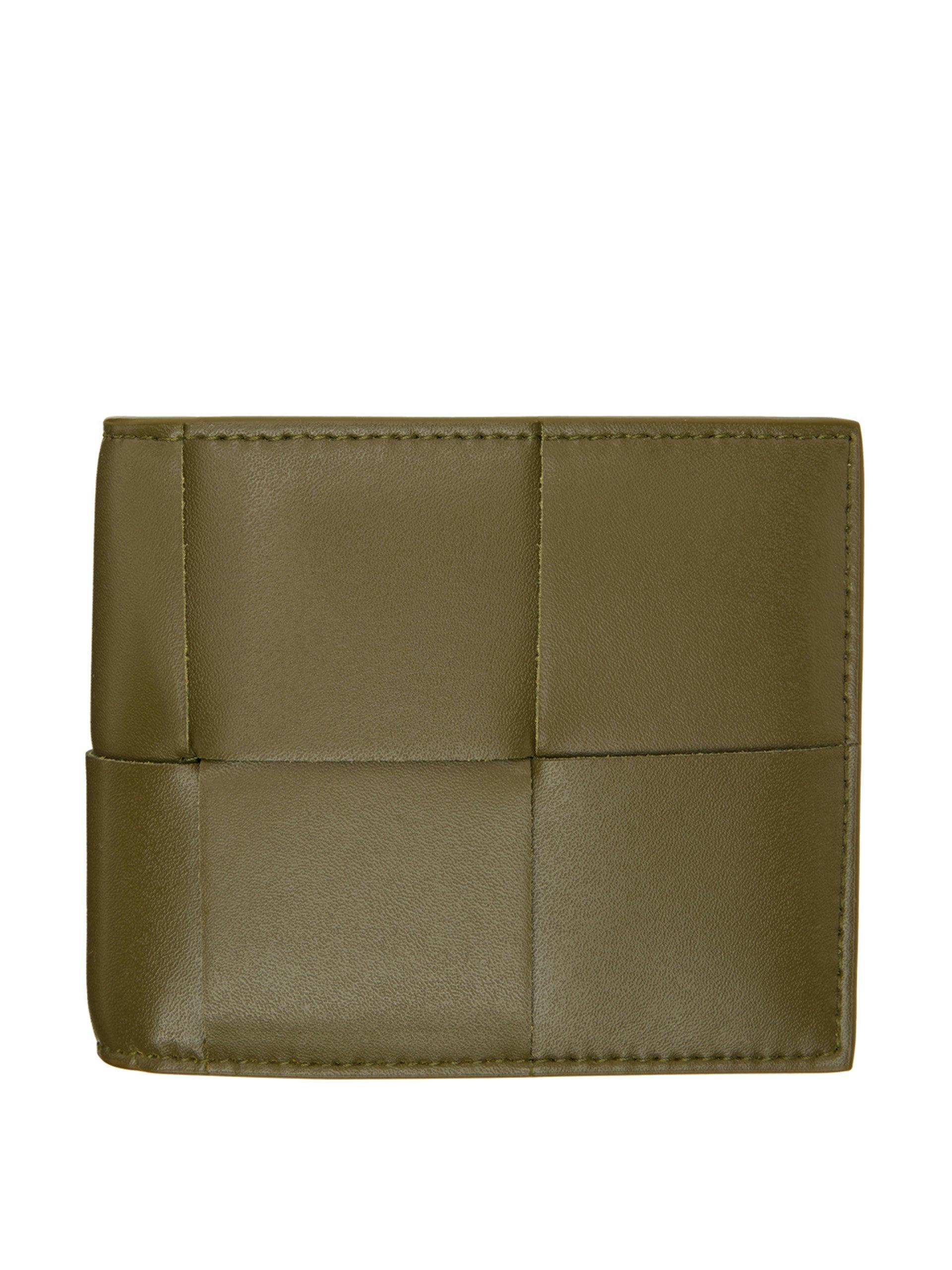 Cassette wallet in khaki leather