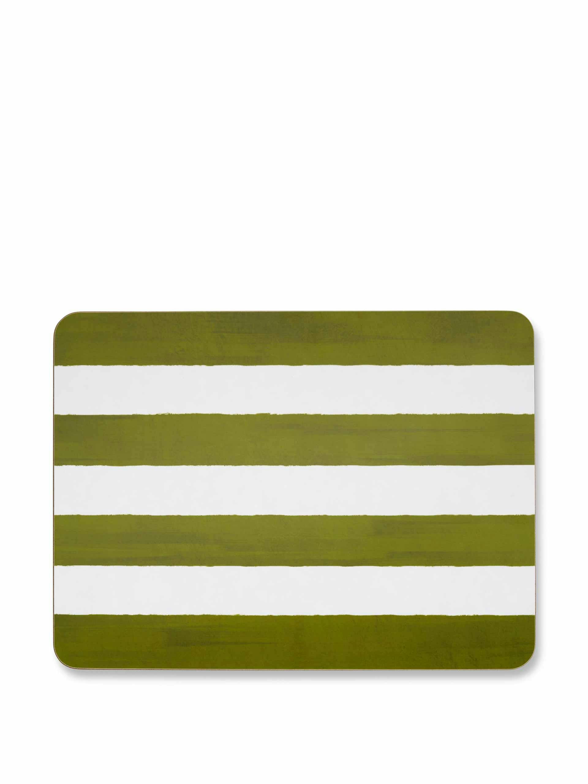 Green striped placemat