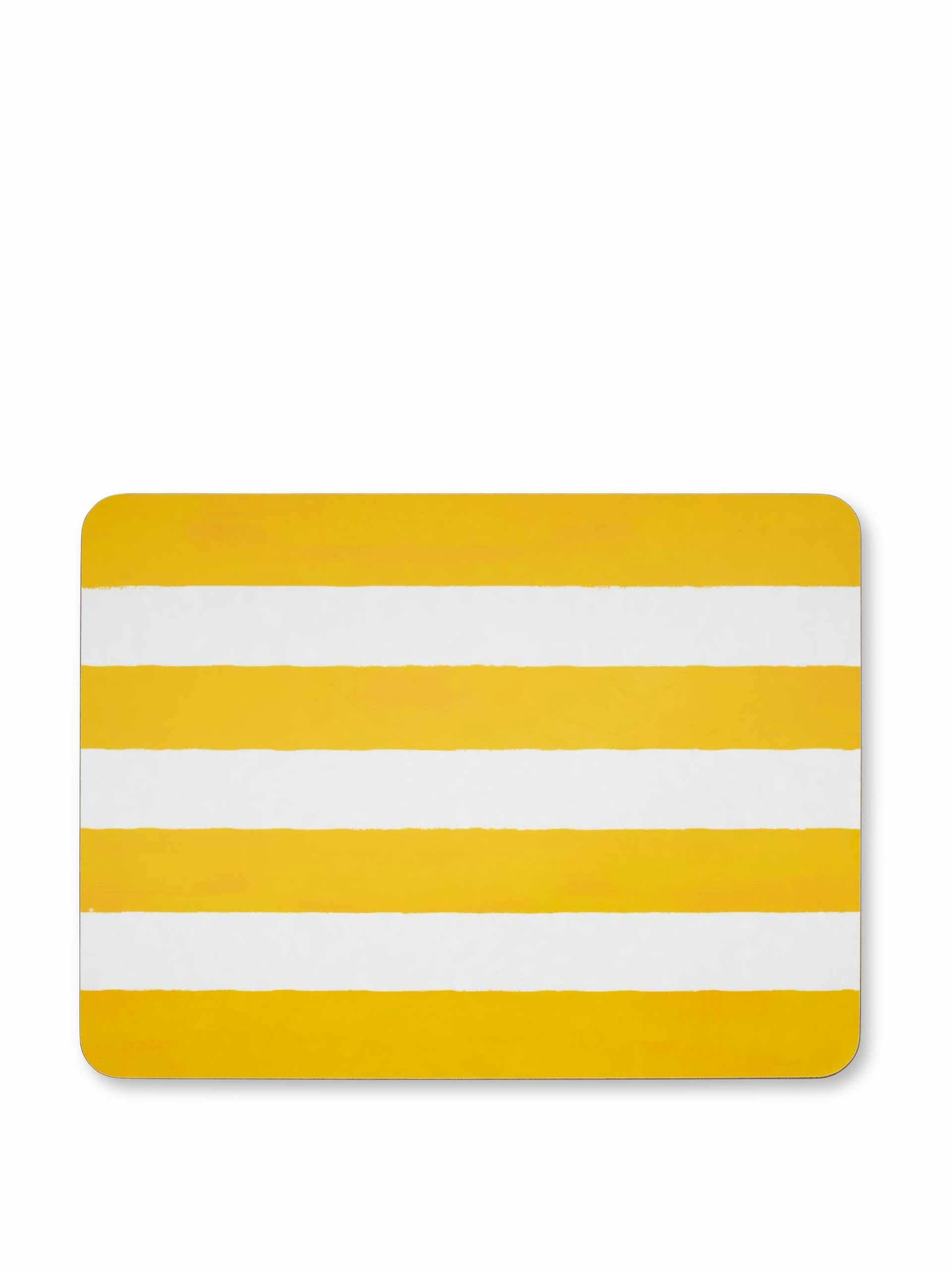 Yellow striped placemat