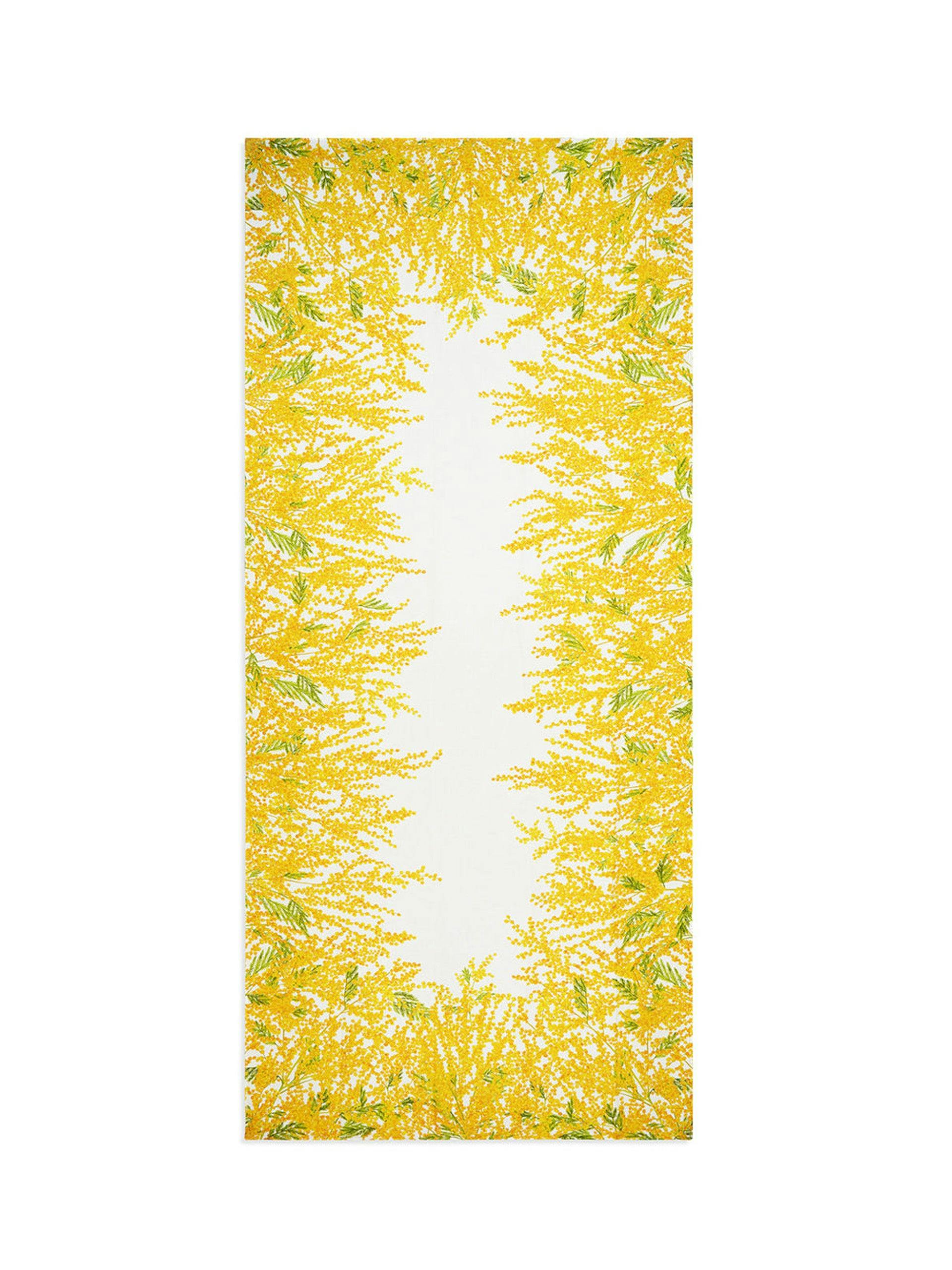 Mimosa linen tablecloth in yellow