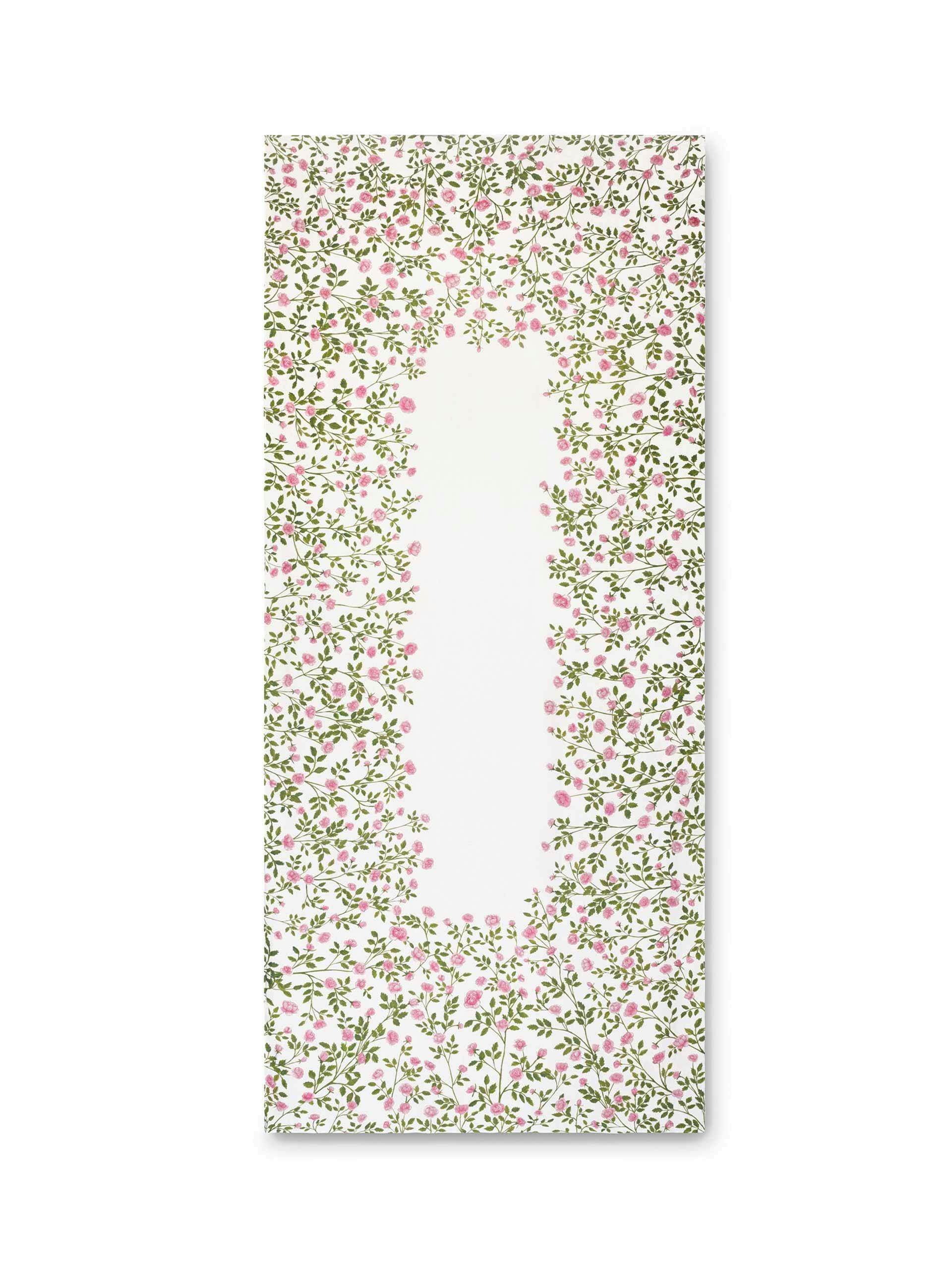 Pink and green rose tablecloth