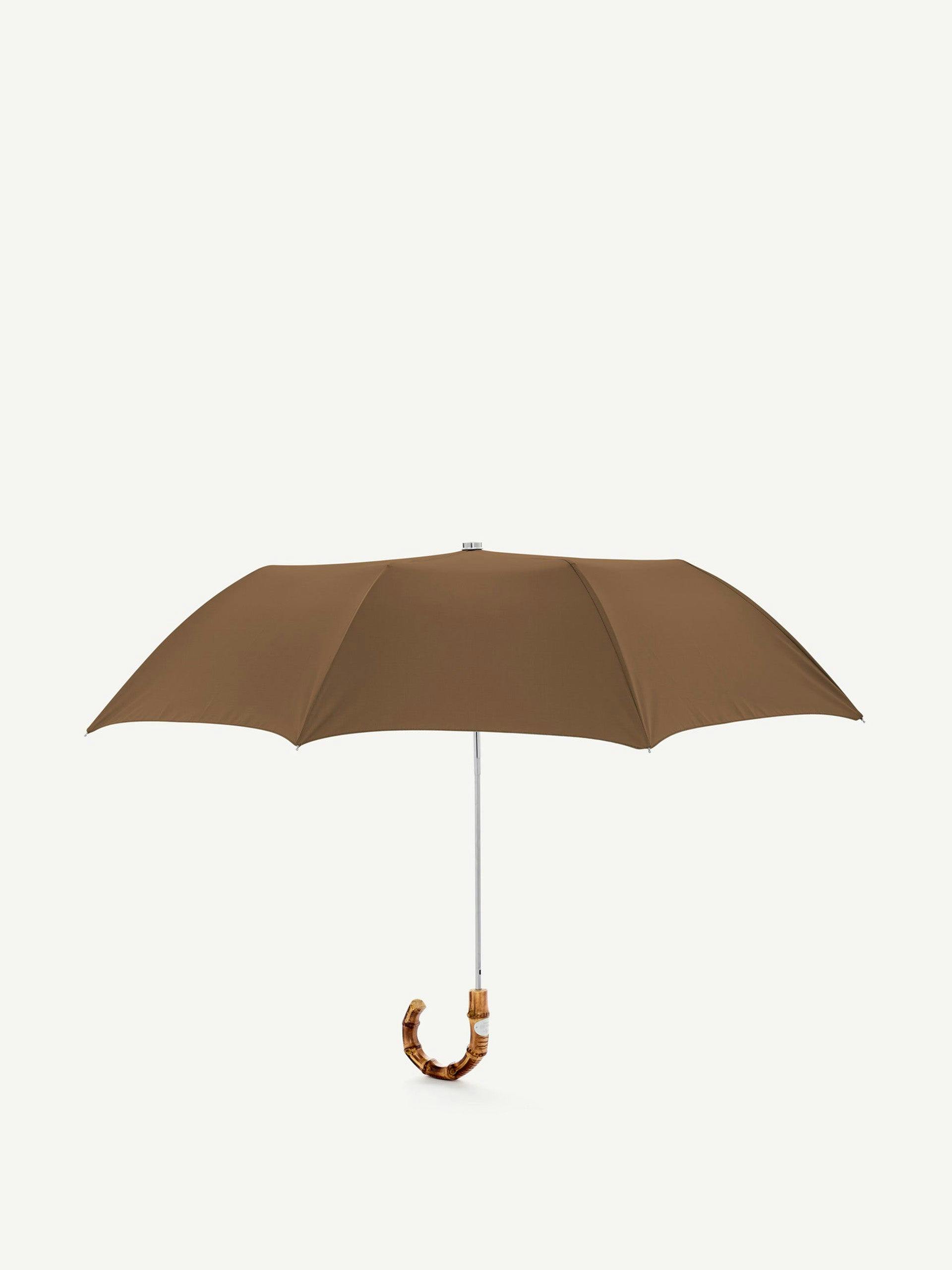 Collapsible umbrella with bamboo handle