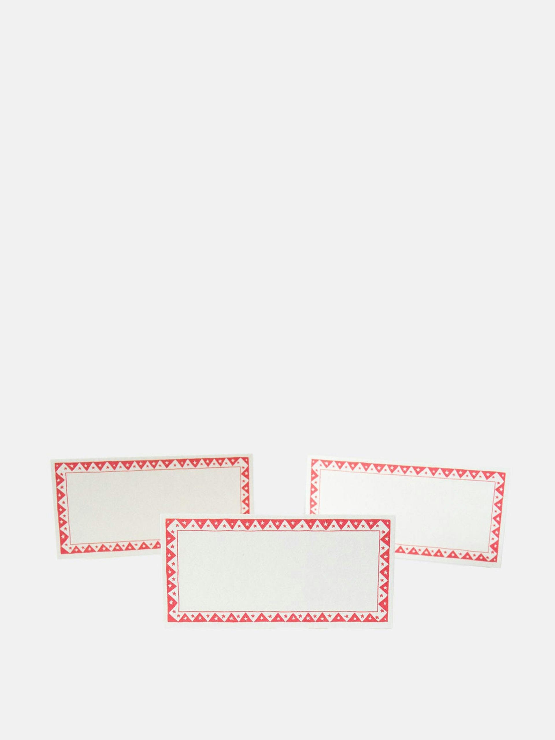 Star border red place cards