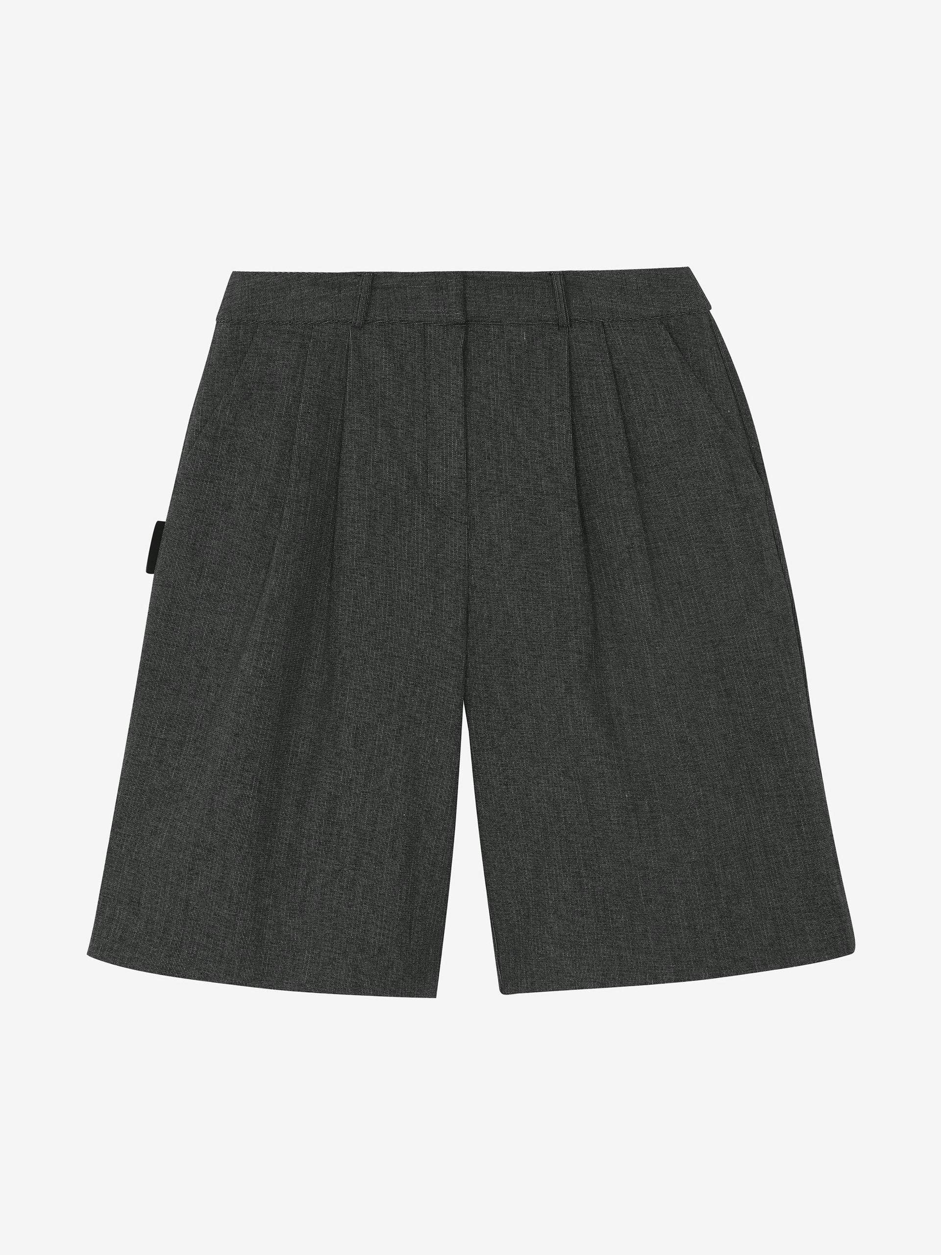Isara pleated dark grey shorts