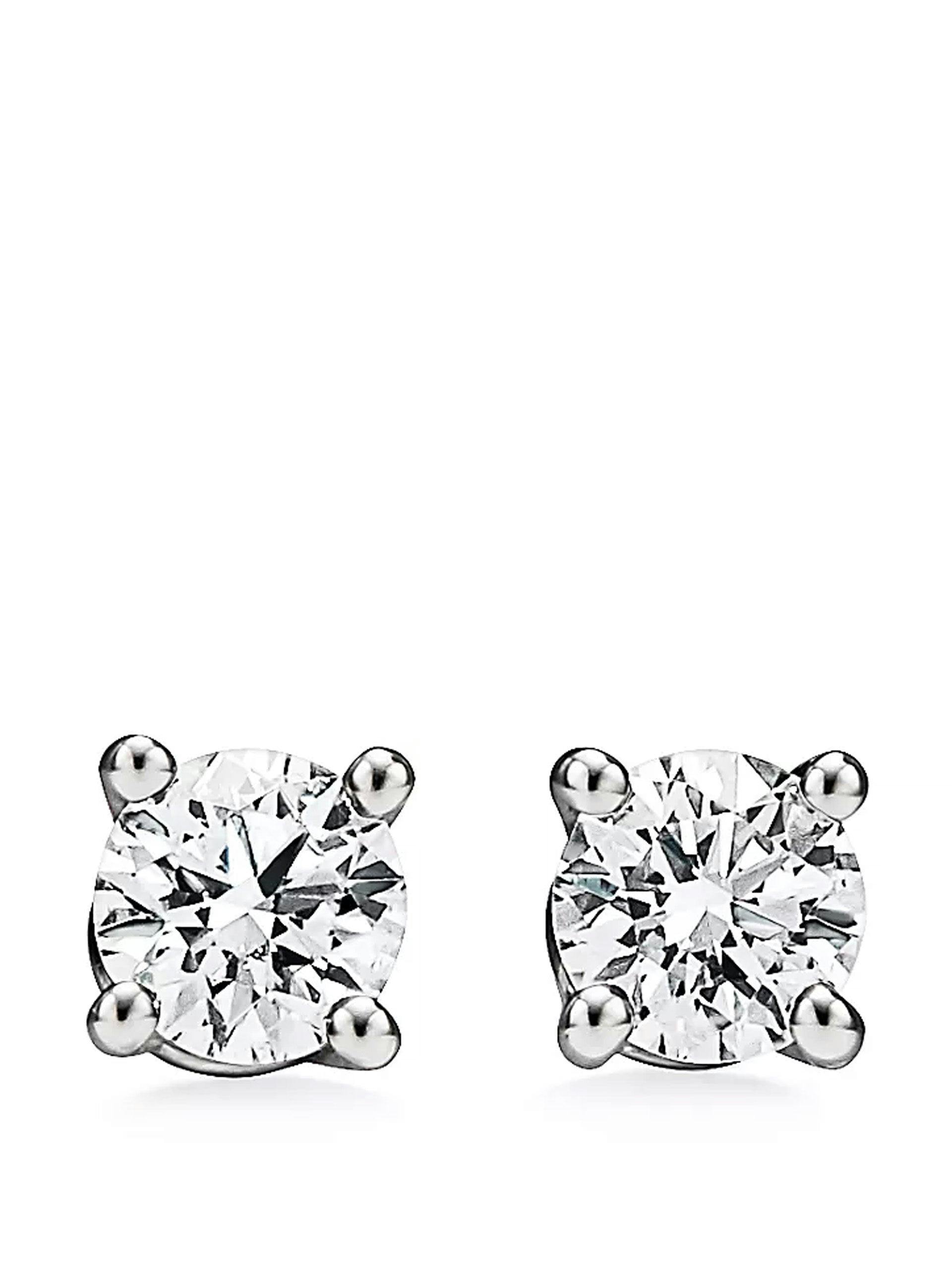 Tiffany solitaire diamond stud earrings