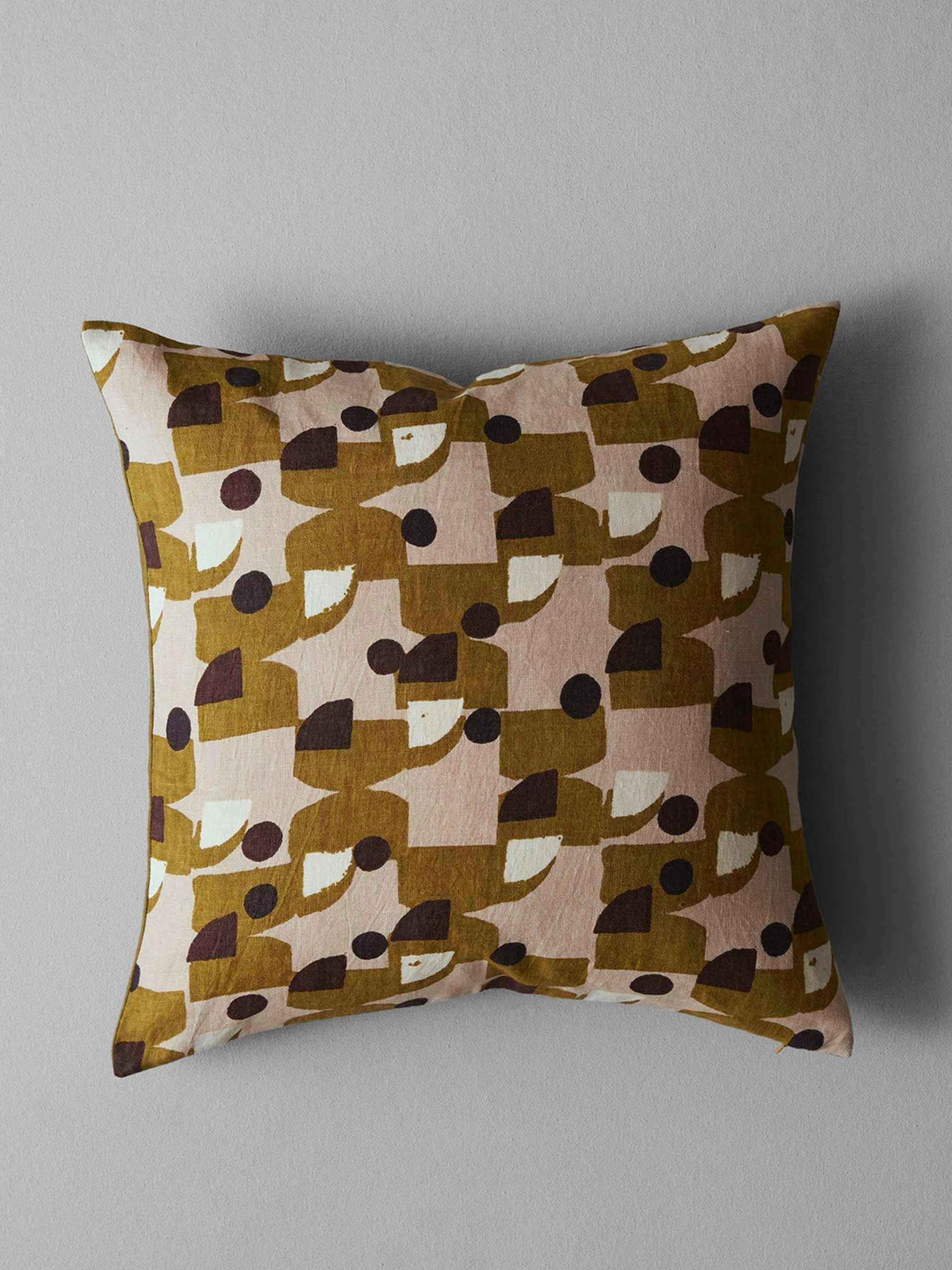 Bold geo linen cushion cover