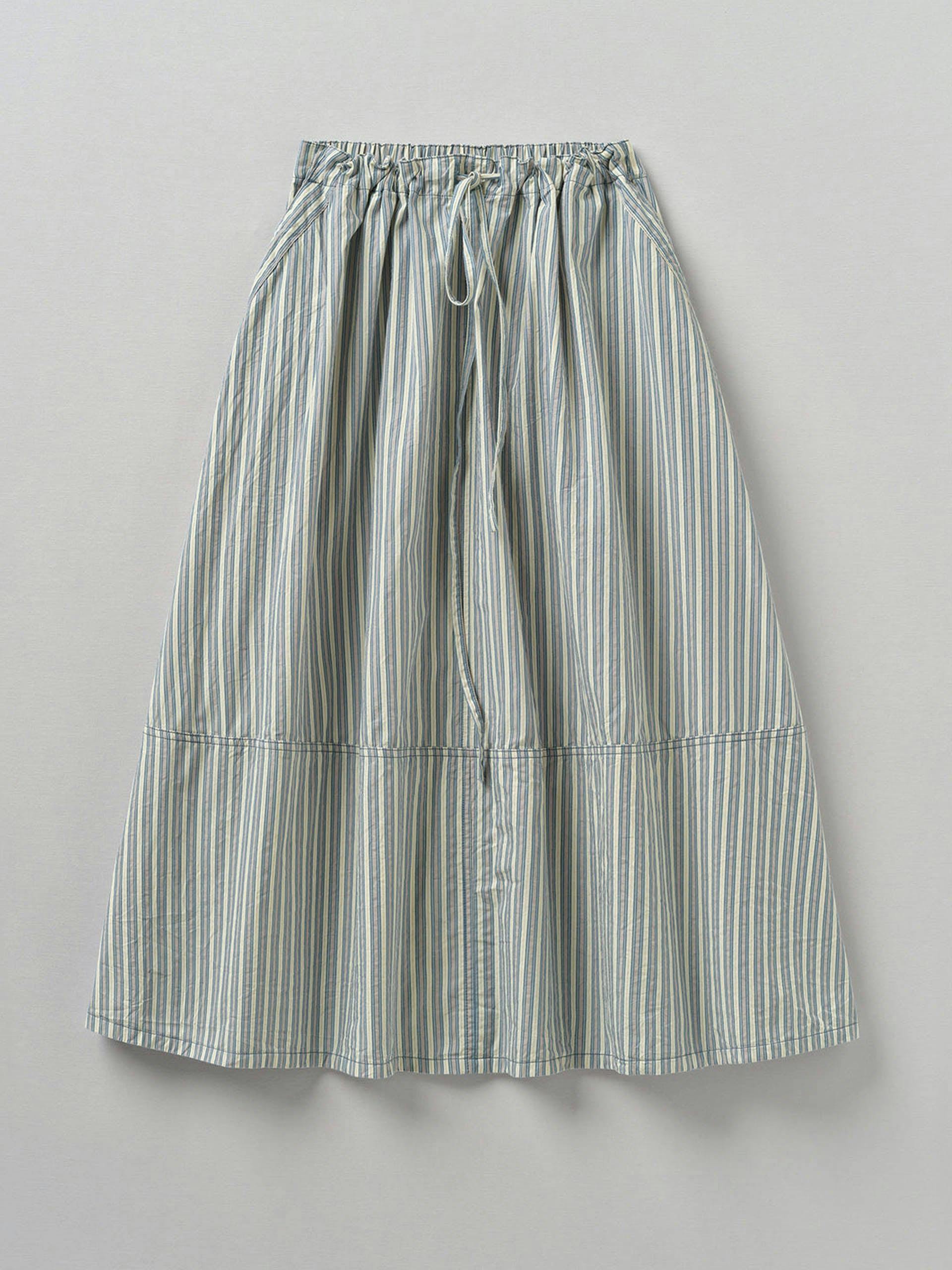 Striped crinkle drawstring skirt