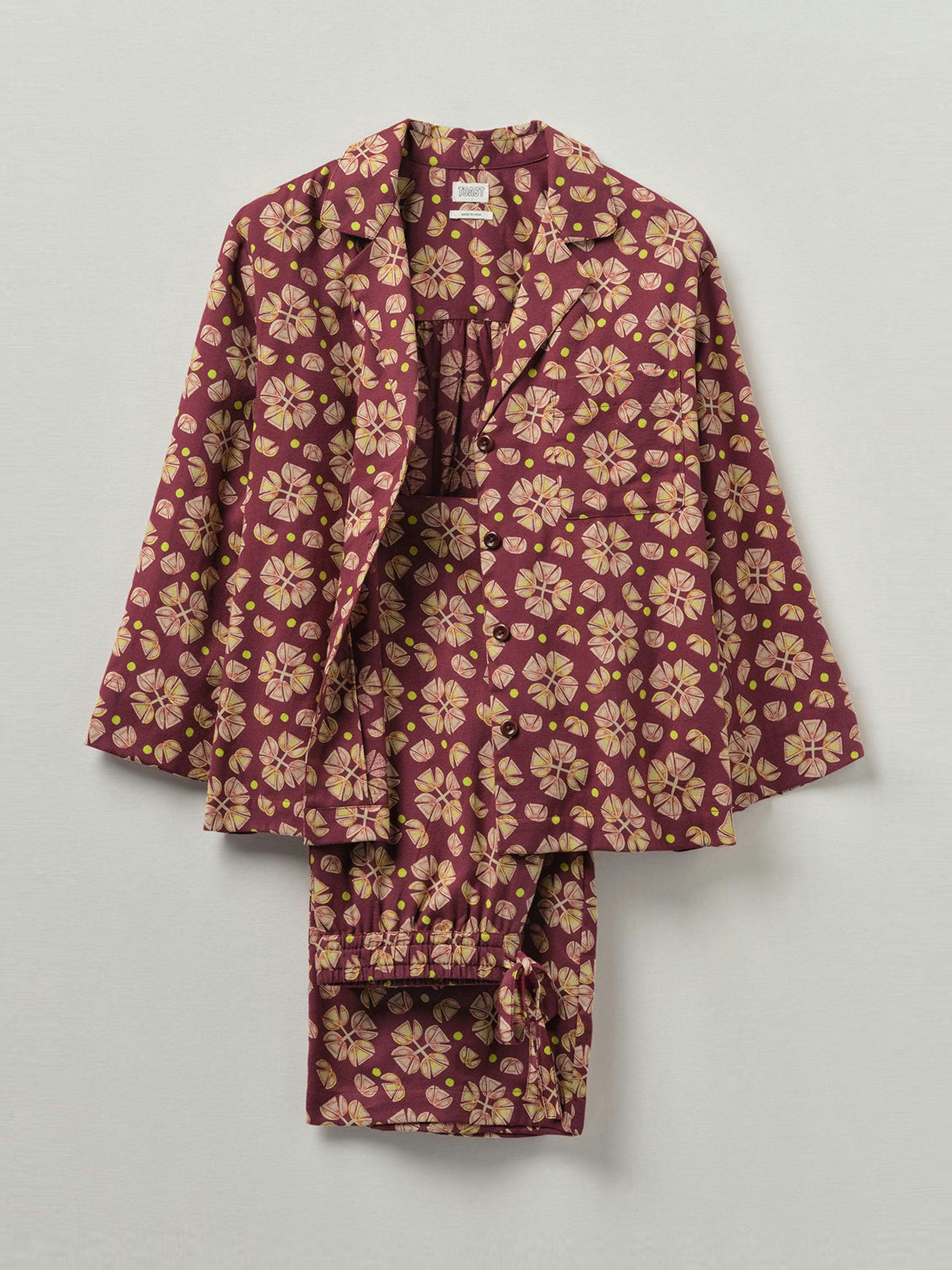 Tulip print cotton flannel pyjamas