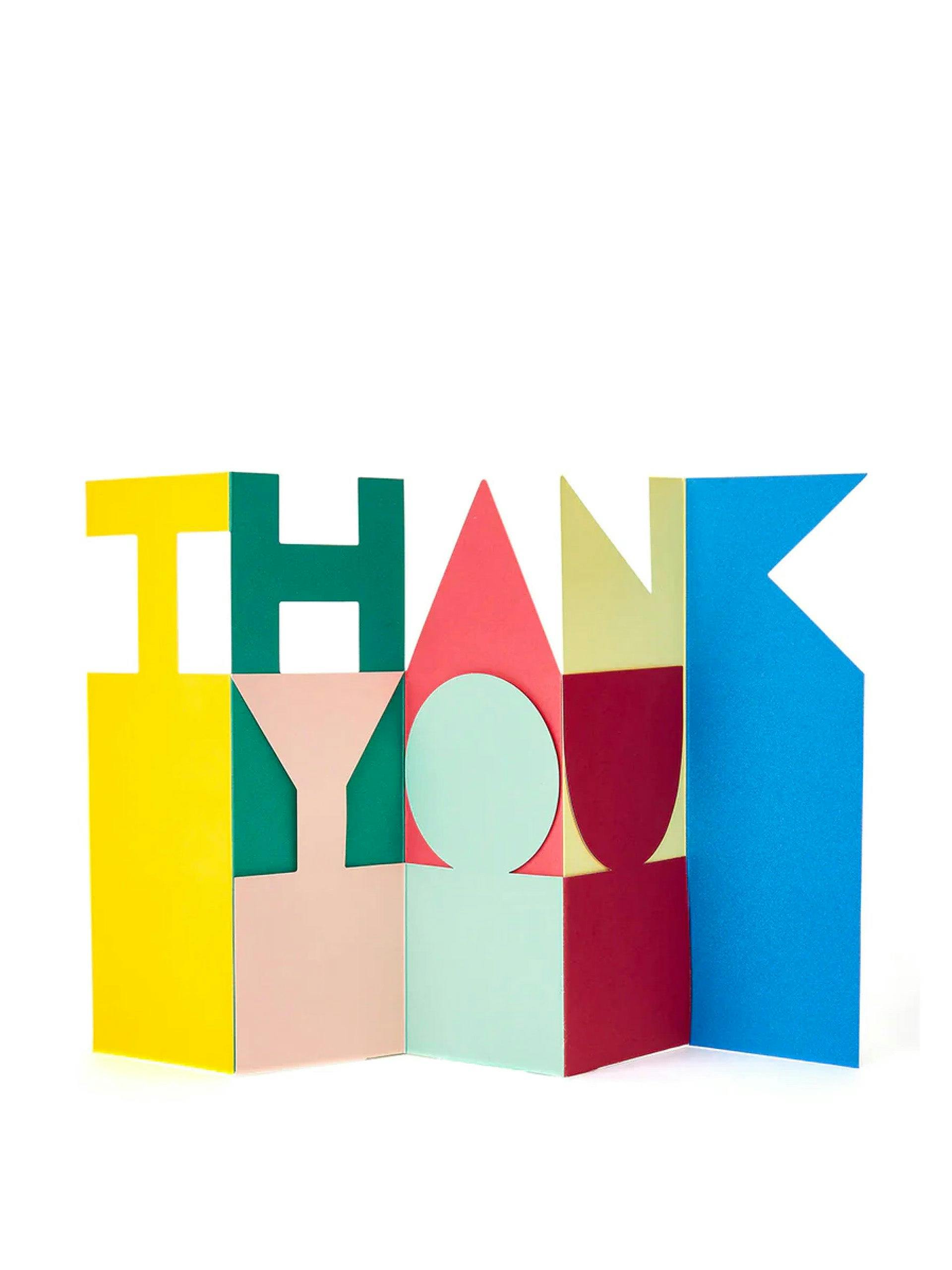 Colourful fold out Thank You card