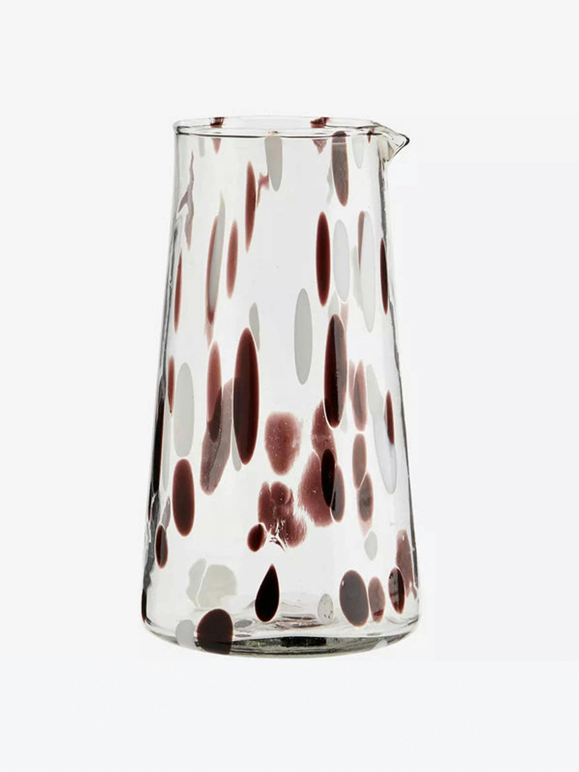 Brown mottled glass water jug