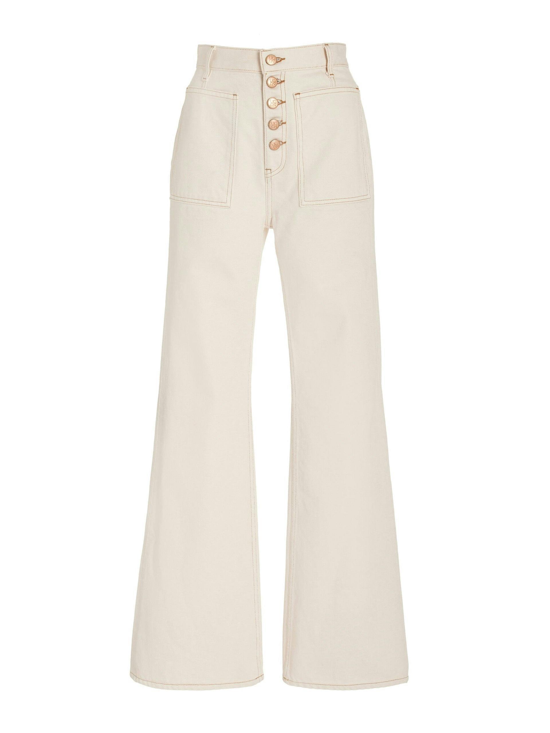 White cotton denim jeans