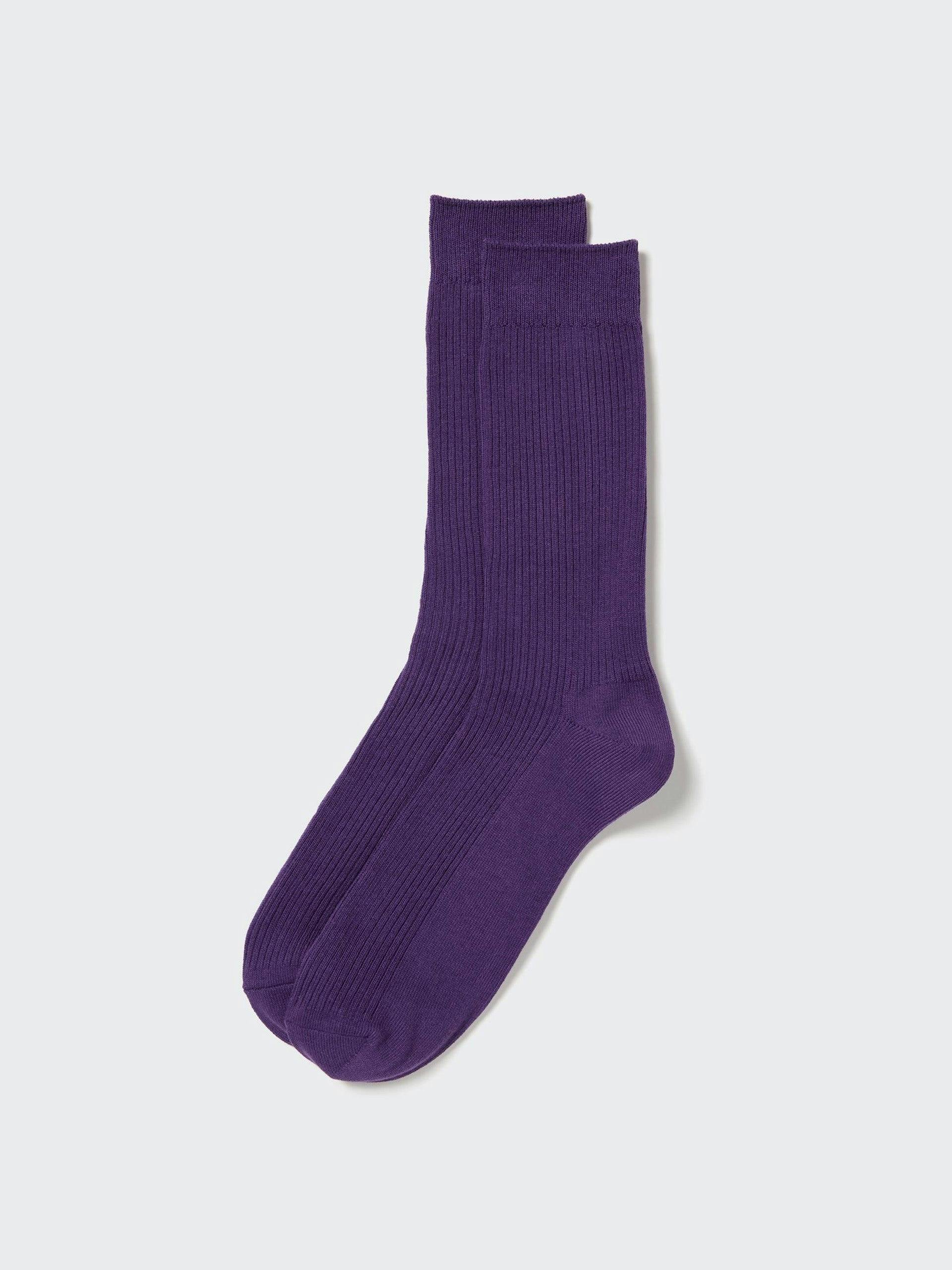 Ribbed socks in purple