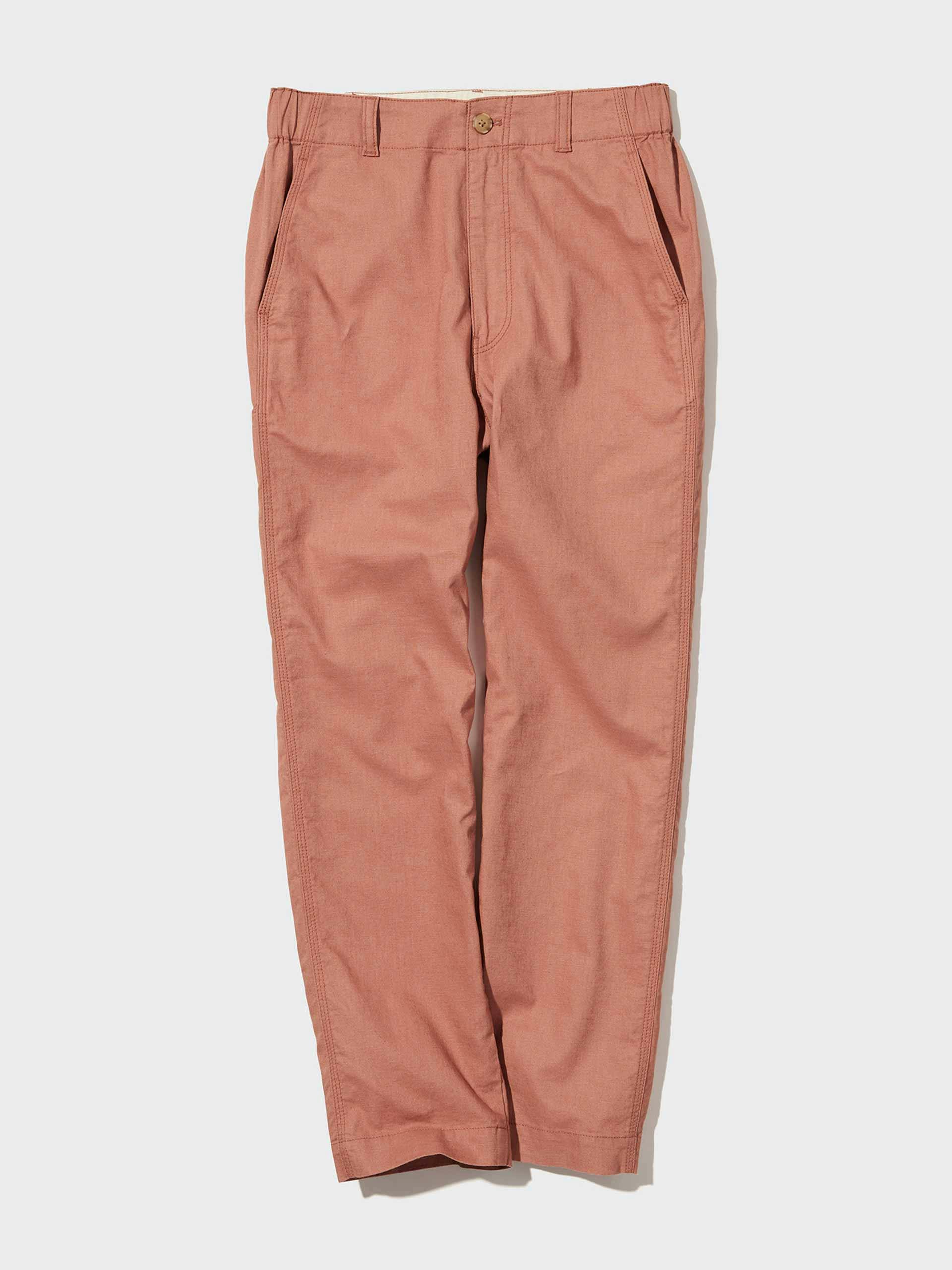 Linen blend tapered trousers