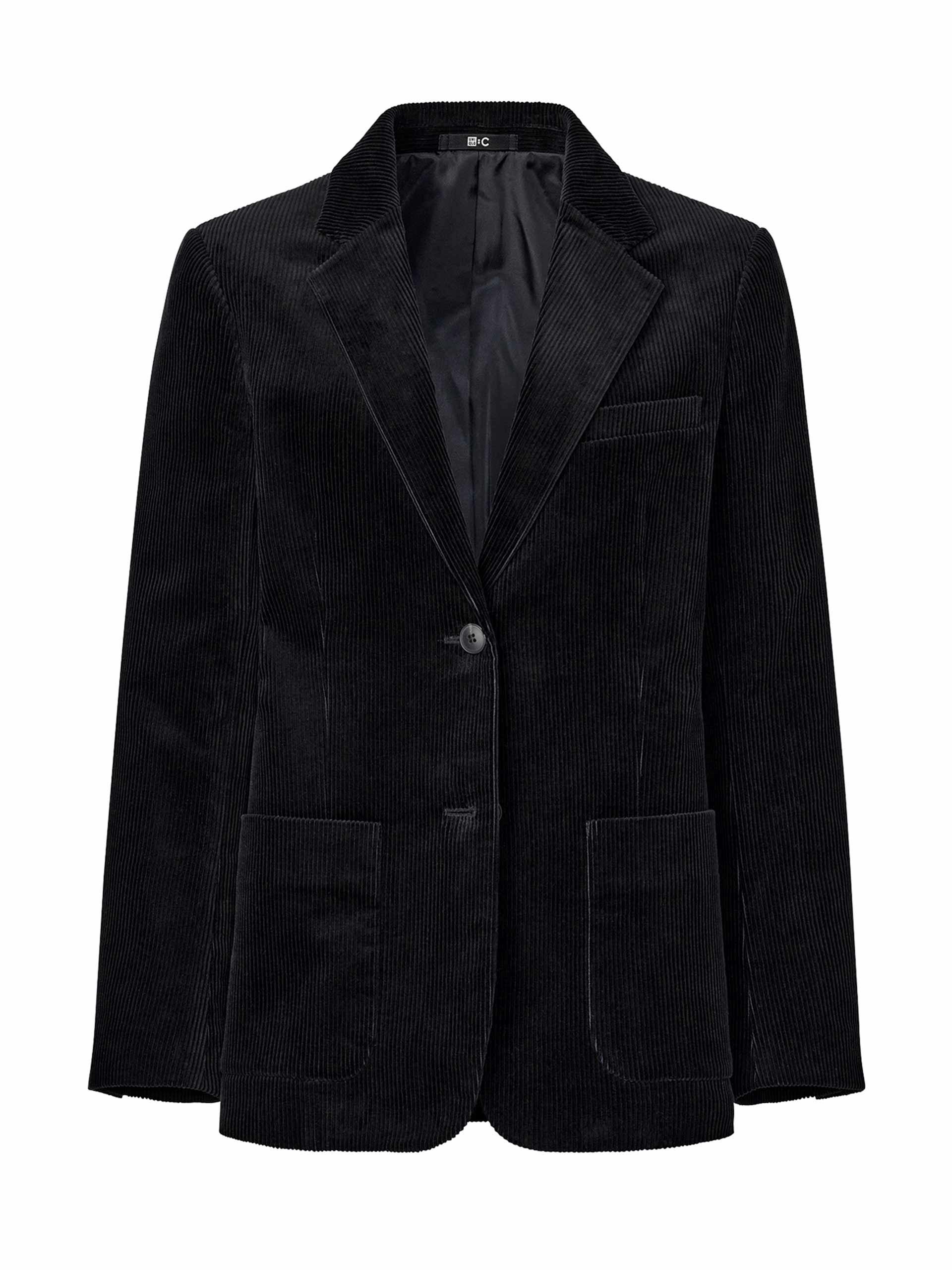 Black brushed jersey blazer jacket