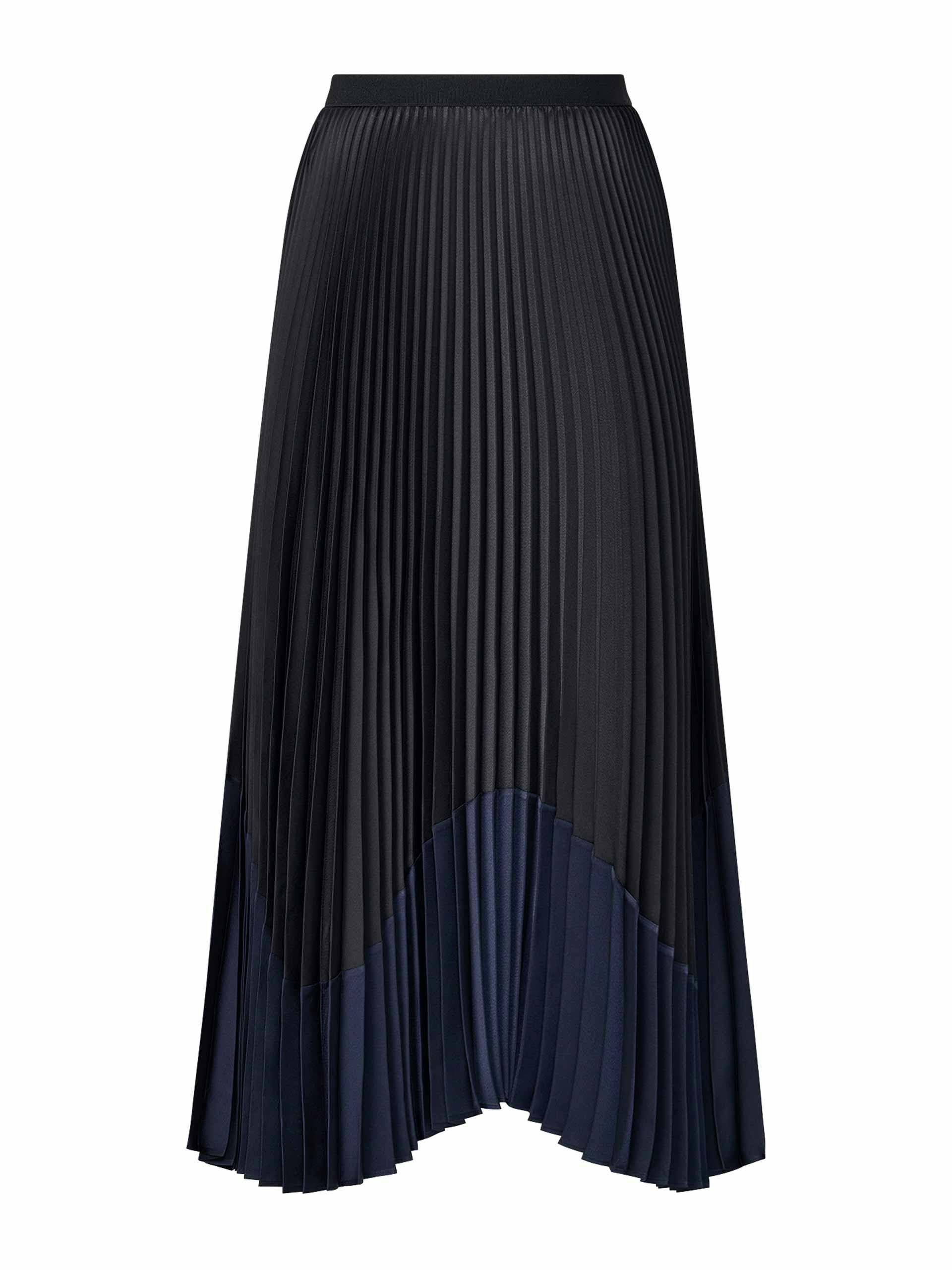Black and navy pleated skirt