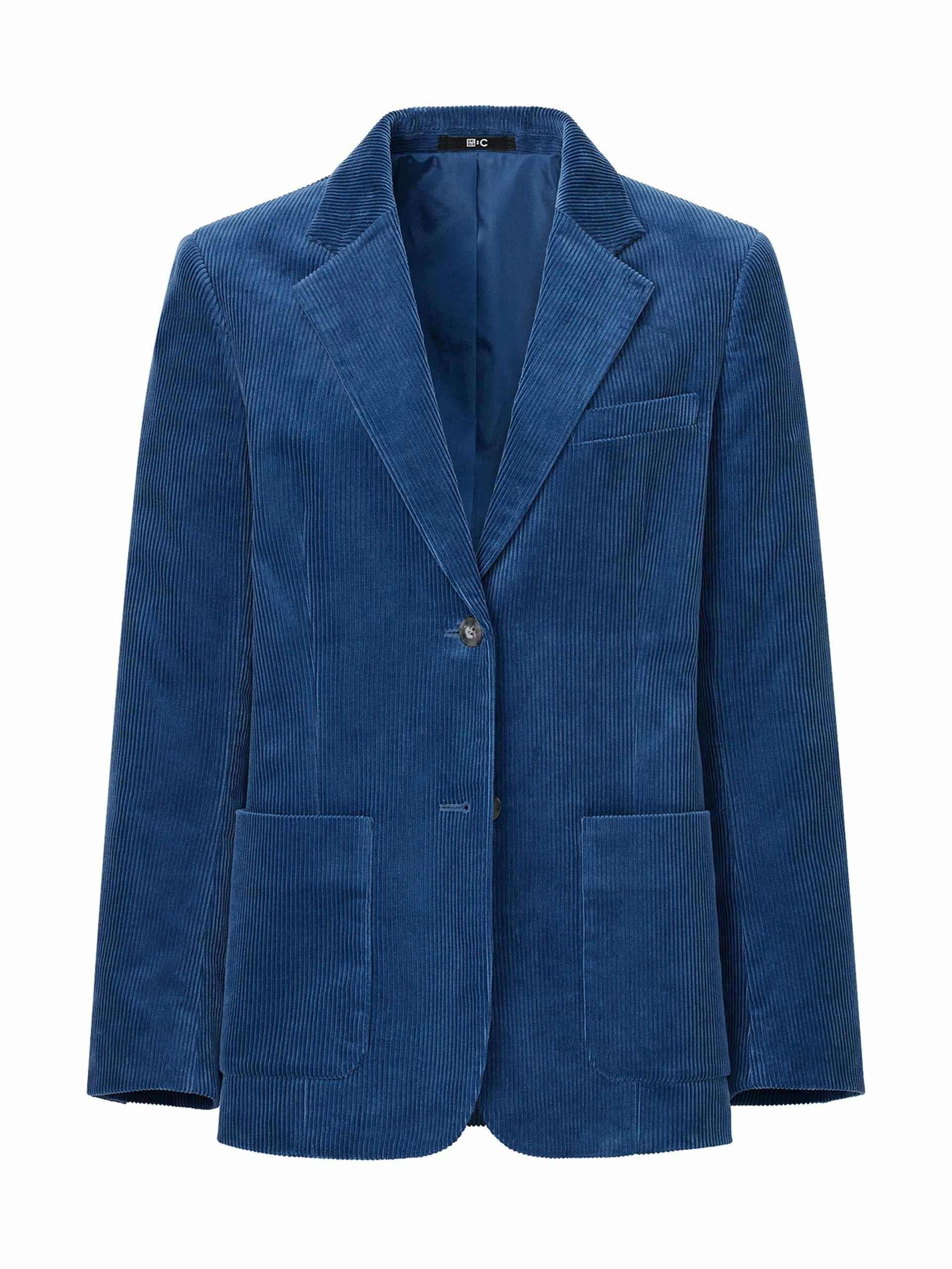 Blue corduroy blazer jacket