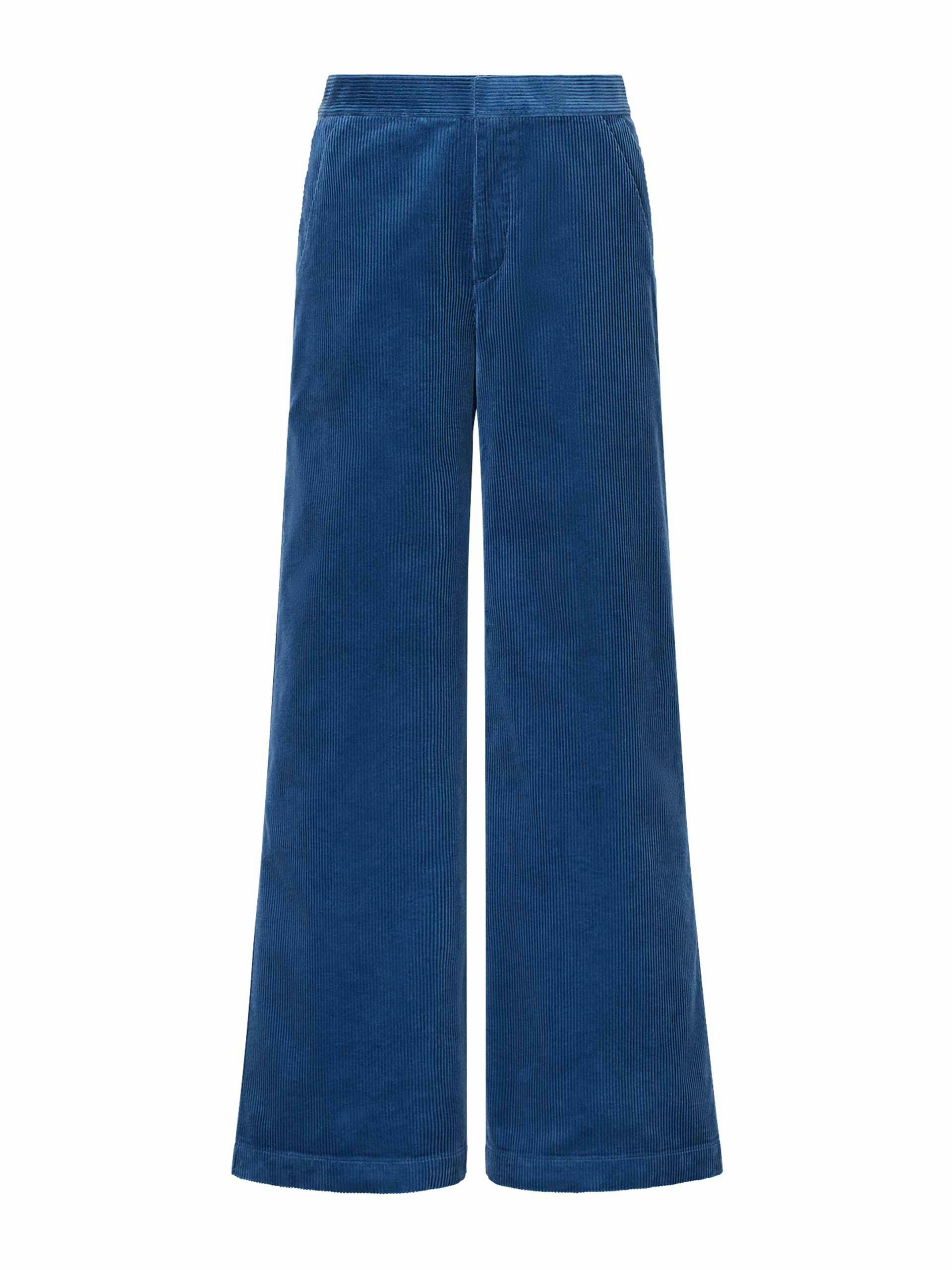 Corduroy blue wide leg trousers