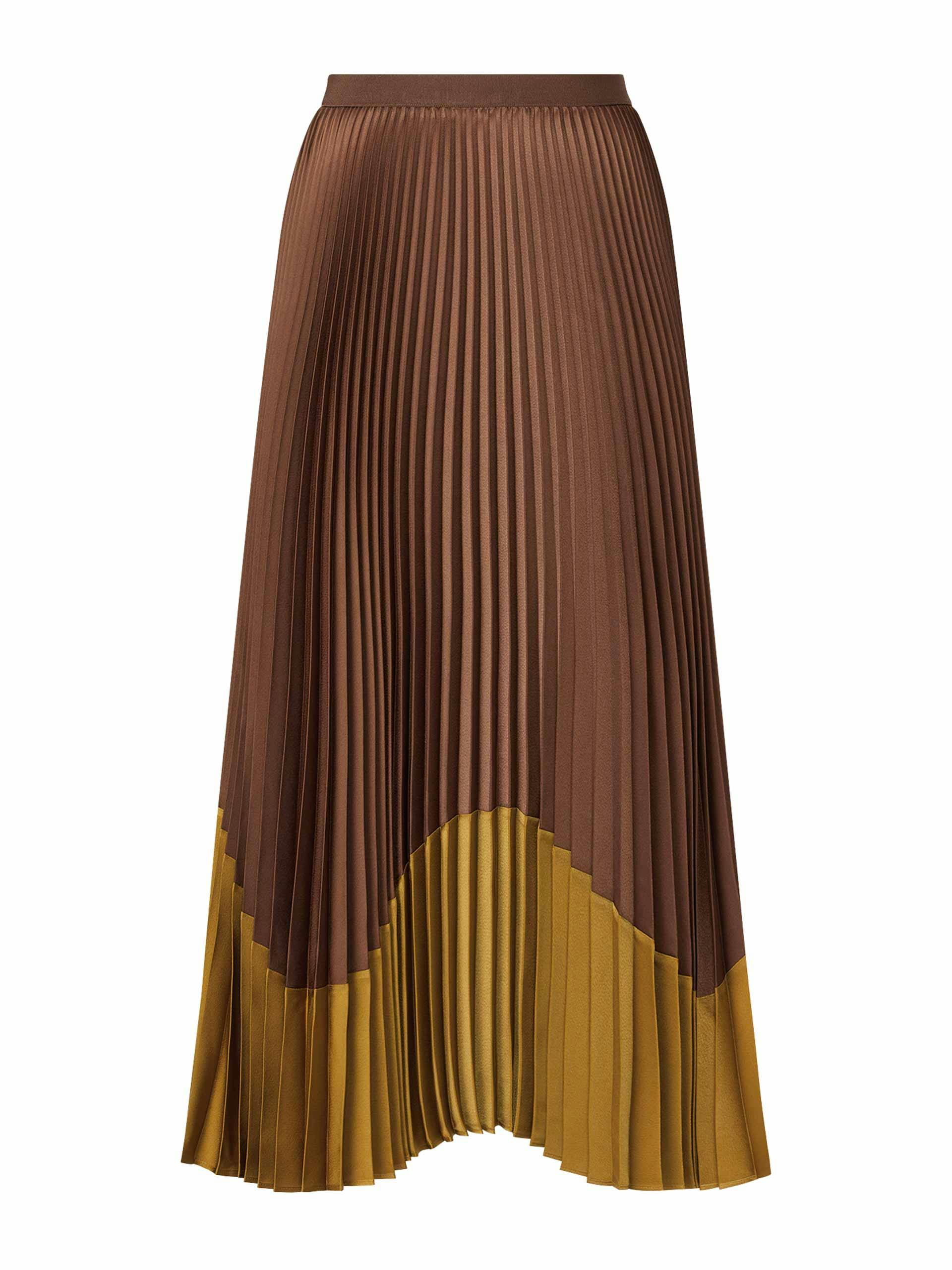 Brown and gold pleated skirt