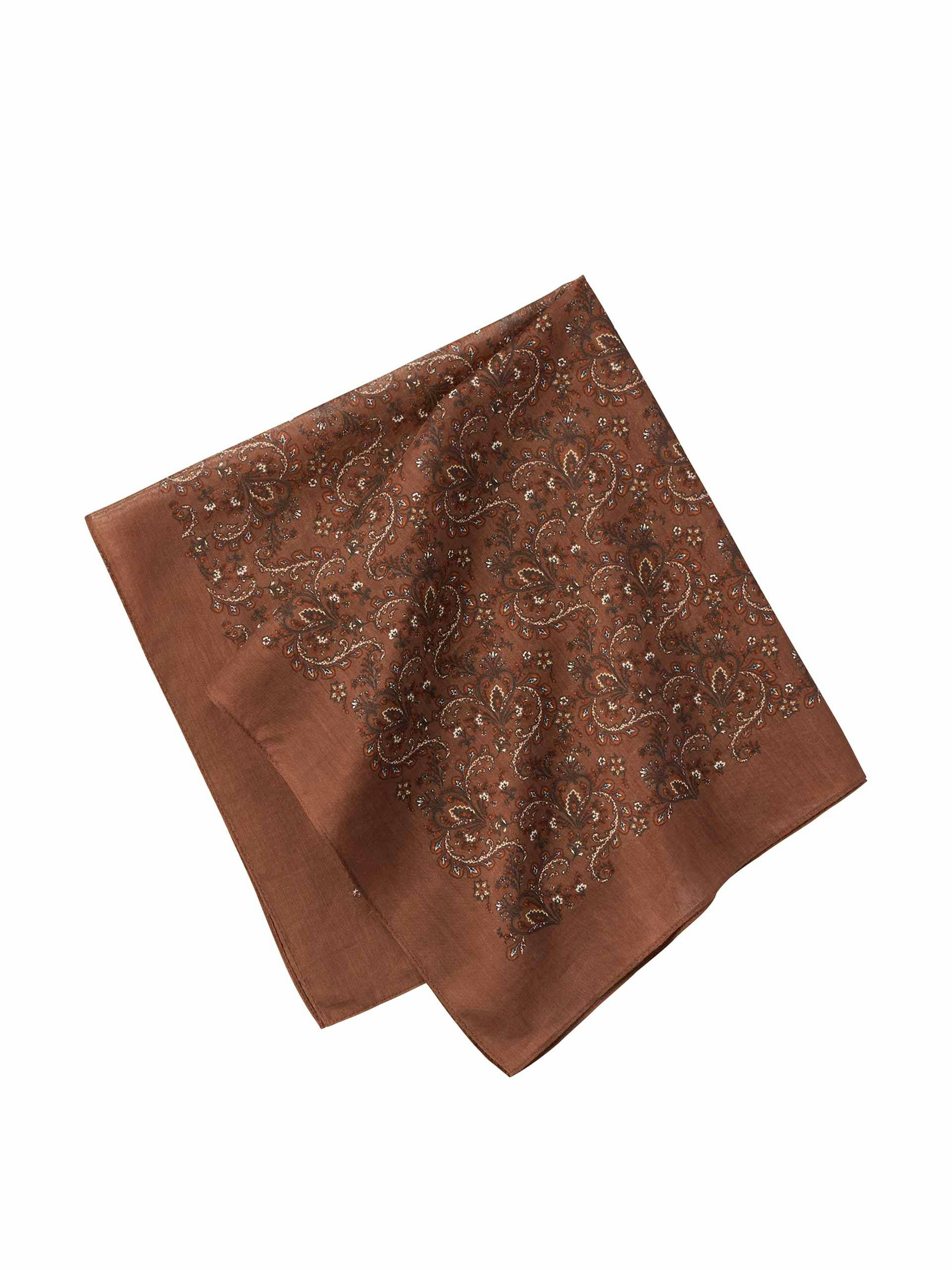 Brown cotton silk blend scarf