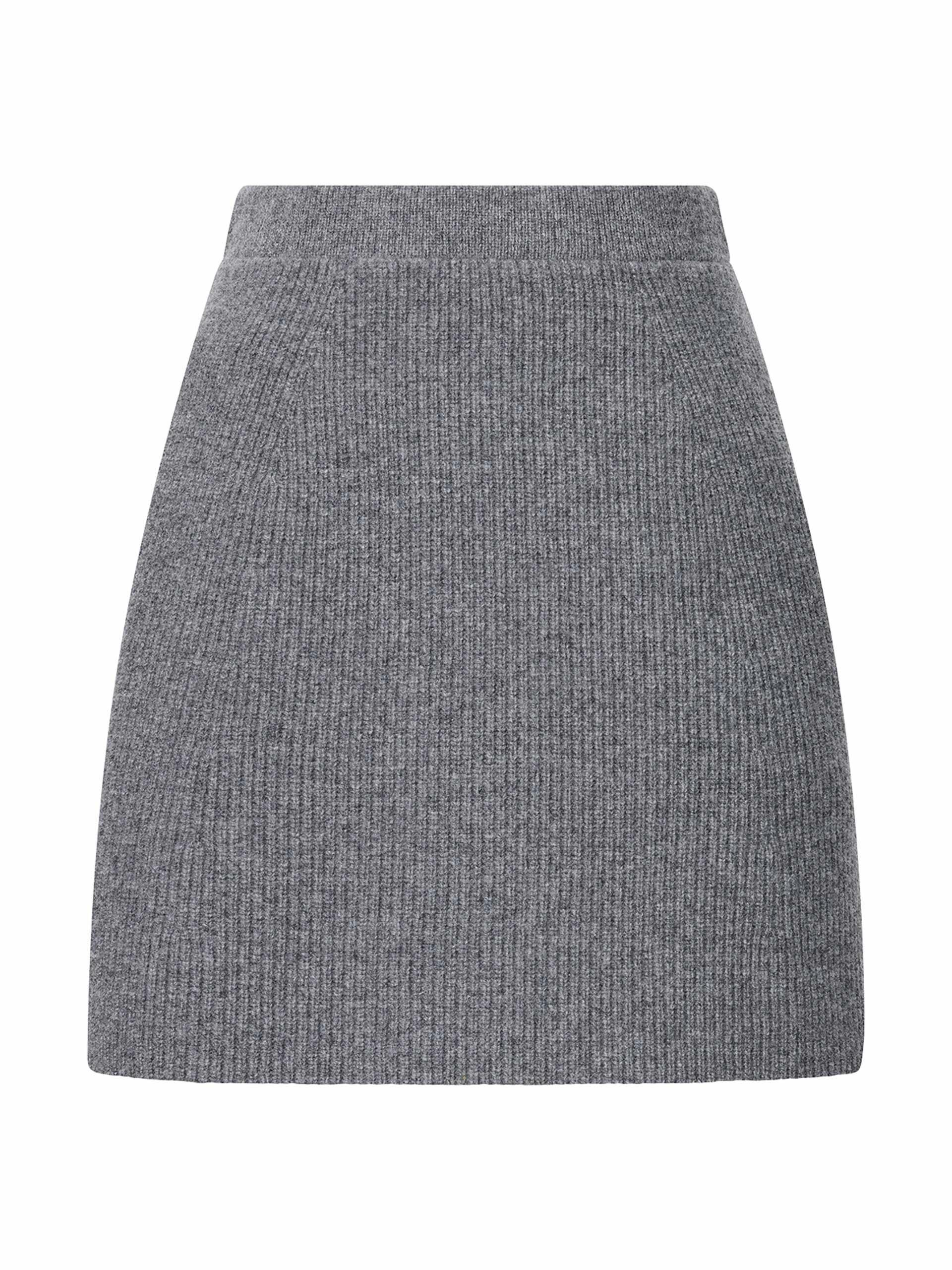 Grey lambswool mini skirt