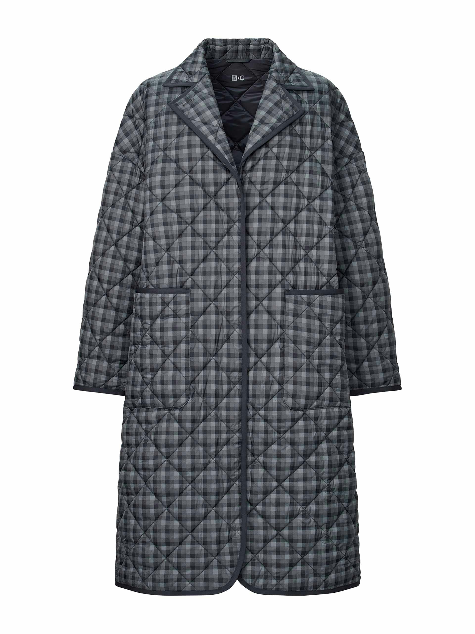 Grey warm padded oversized coat