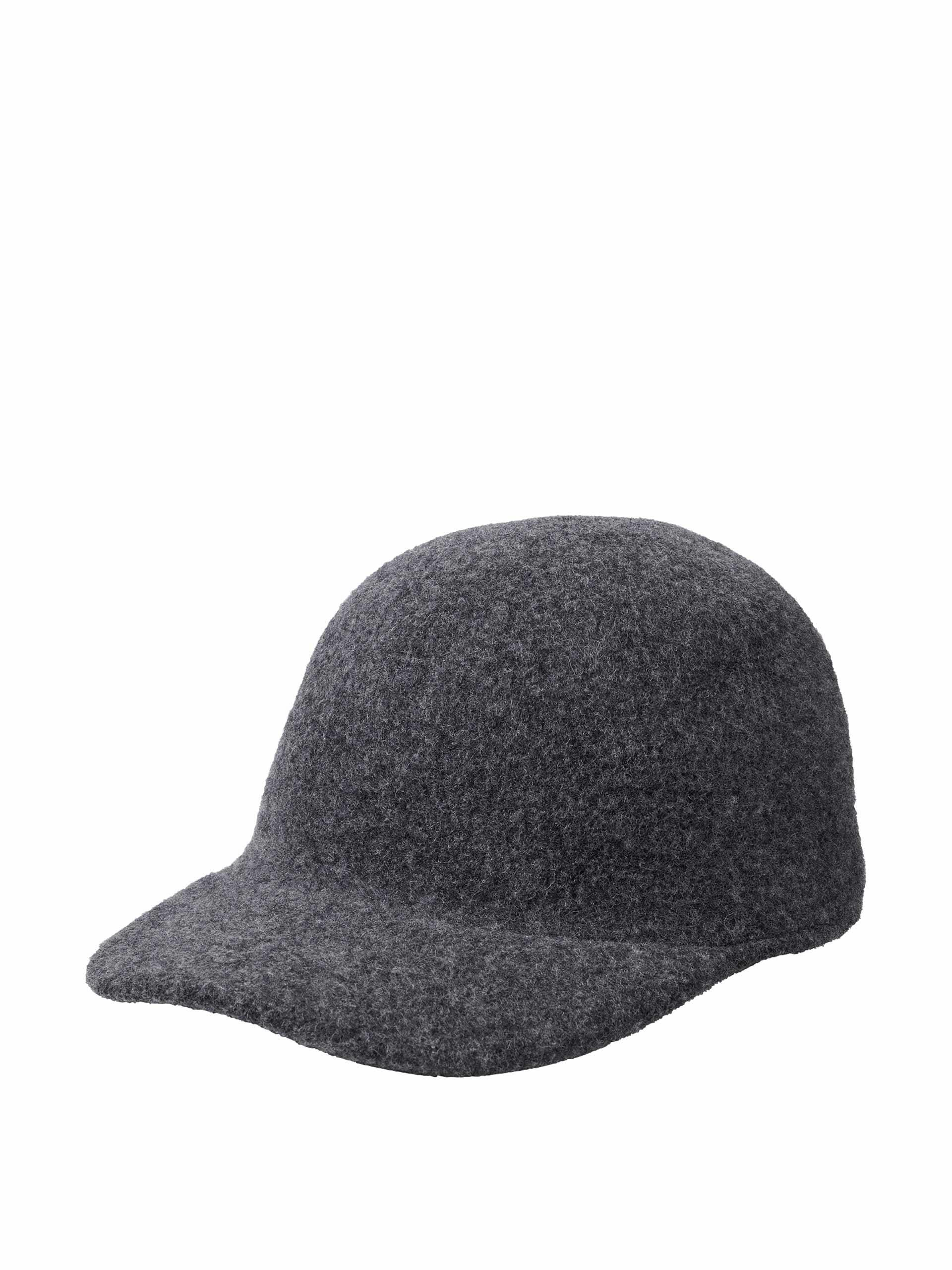 Grey adjustable wool cap